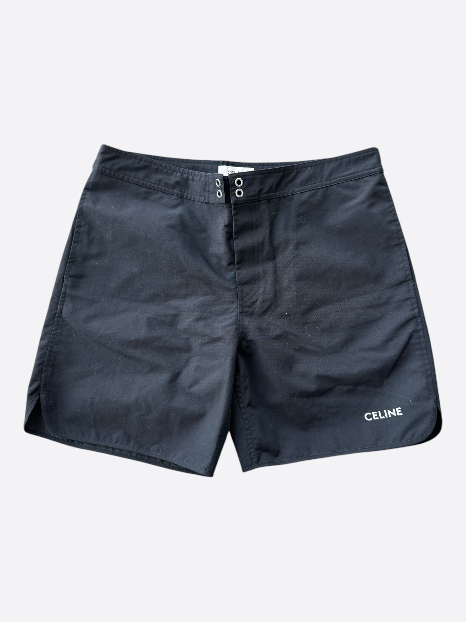 Celine Black & White Mini Logo Swim Shorts for Men - Stylish Beachwear & Poolside Comfort - Perfect for Summer Vacations, Swimming, and Relaxing by the Water