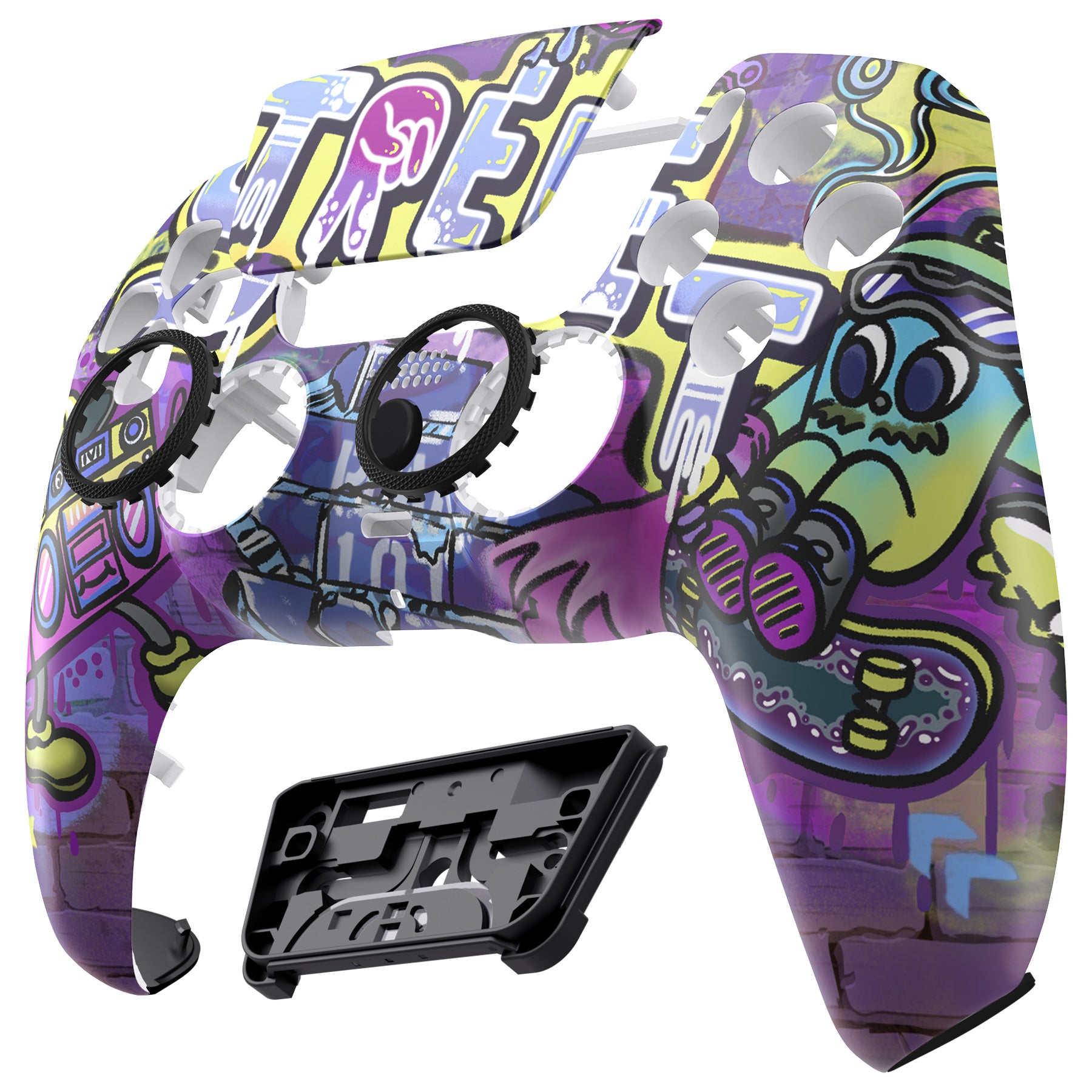 eXtremeRate LUNA Redesigned Replacement Front Shell with Touchpad for PS5 Controller BDM-010/020/030/040/050 - Street Art Design | Enhanced Grip & Customization for Gaming Enthusiasts | Perfect for Competitive Play & Controller Personalization