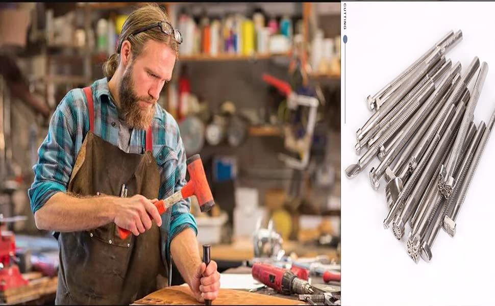 20pc DIY Leather Craft Tools for Saddle Making & Stamping - Leatherworking Kit
