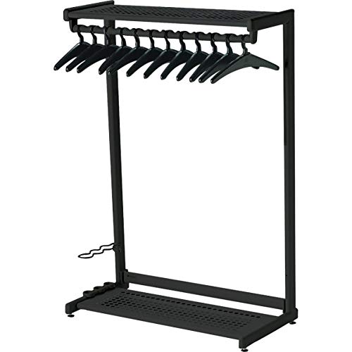Quartet 48 Inch Freestanding Two-Shelf Garment Rack with 12 Hangers - Heavy Duty Clothes Organizer for Bedroom, Closet & Laundry Room - Black (20224)