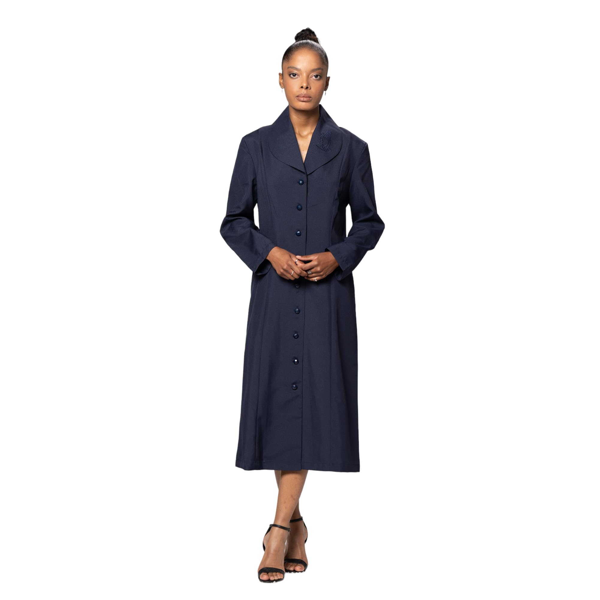 Elegant Women's Button Front Clergy Dresses - Church Robes & Choir Uniforms for Pastors, Ministers & Worship Leaders | Sunday Services, Weddings & Religious Ceremonies | Style G11674 | Perfect for Church Services, Choir Performances, Formal Events & Daily Ministry Wear