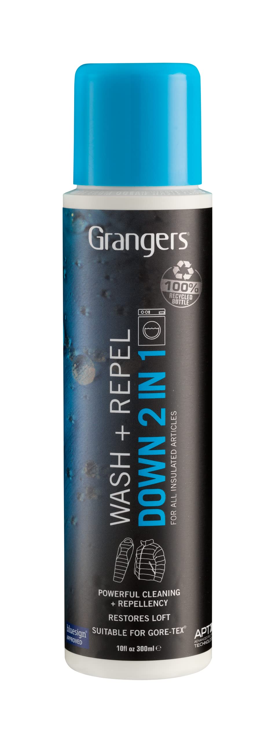 Granger's Wash + Repel Down 2-in-1 Laundry Detergent - 10 Fl Oz Plastic Bottle for Washing and Waterproofing Down Jackets, Sleeping Bags & Outdoor Gear | Ideal for Camping, Hiking & Winter Sports