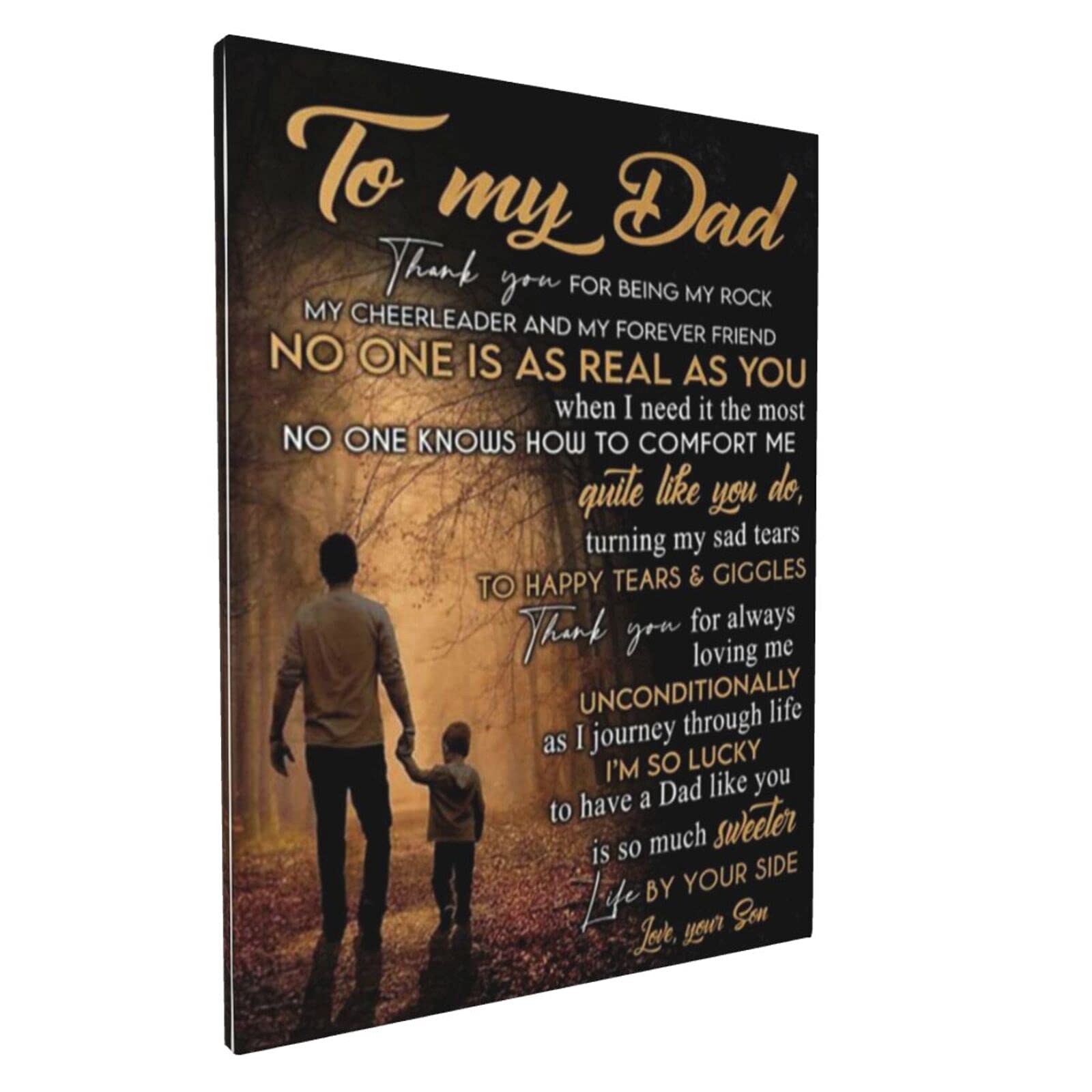 Personalized 'To My Dad I Love You' Canvas Wall Art - Heartfelt Birthday & Father's Day Gift Idea for Dad - Perfect for Living Room, Bedroom & Office Decor