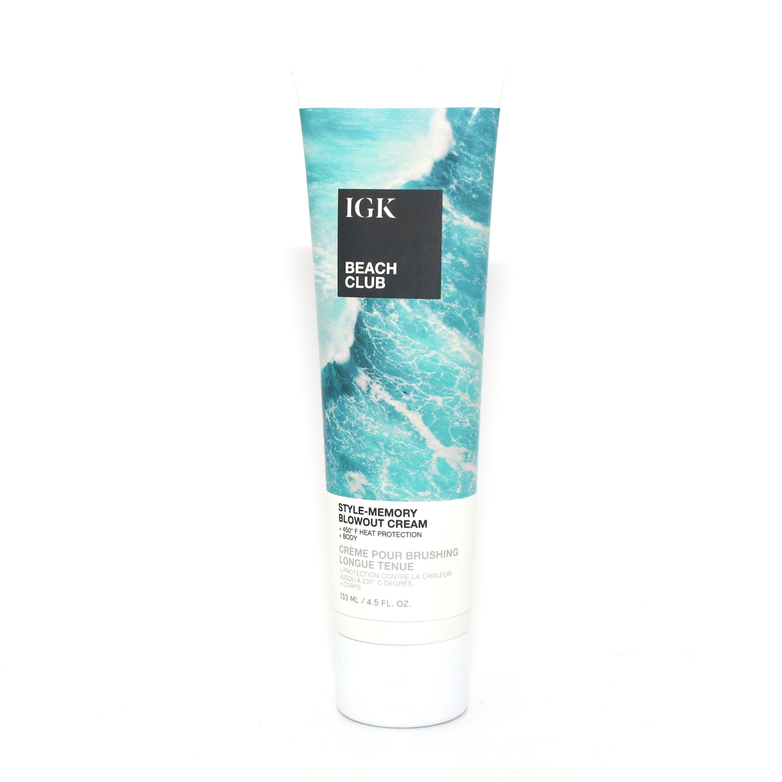 IGK Beach Club Memory Blowout Cream - 4.5 oz Texturizing & Volumizing Hair Styler for Beach Waves & Effortless Style - Perfect for Summer, Vacations & Everyday Wear
