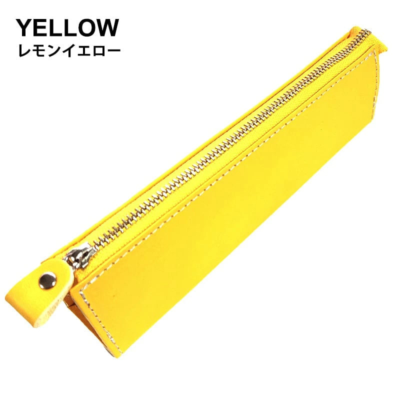 Premium Himeji Leather Pencil Case - Japanese Genuine Leather Pen Holder for School, Office & Travel - Stylish Stationery Organizer for Students, Professionals & Artists