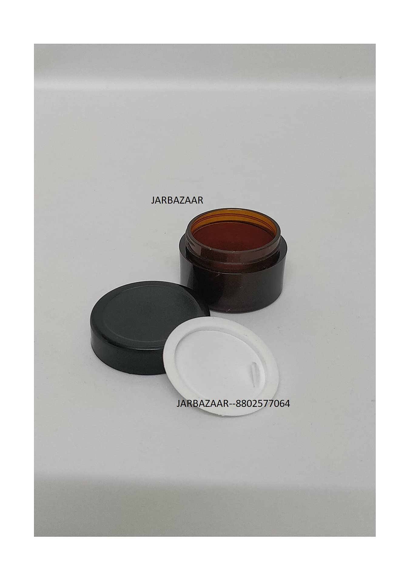 JARBAZAAR 6-Pack 15GM Amber Acrylic Empty Refillable Cosmetic Jars - Leakproof Containers for Creams, Body Butter, DIY Lip Balm & Lip Scrub - Perfect for Travel, Home Storage & Gift Packaging