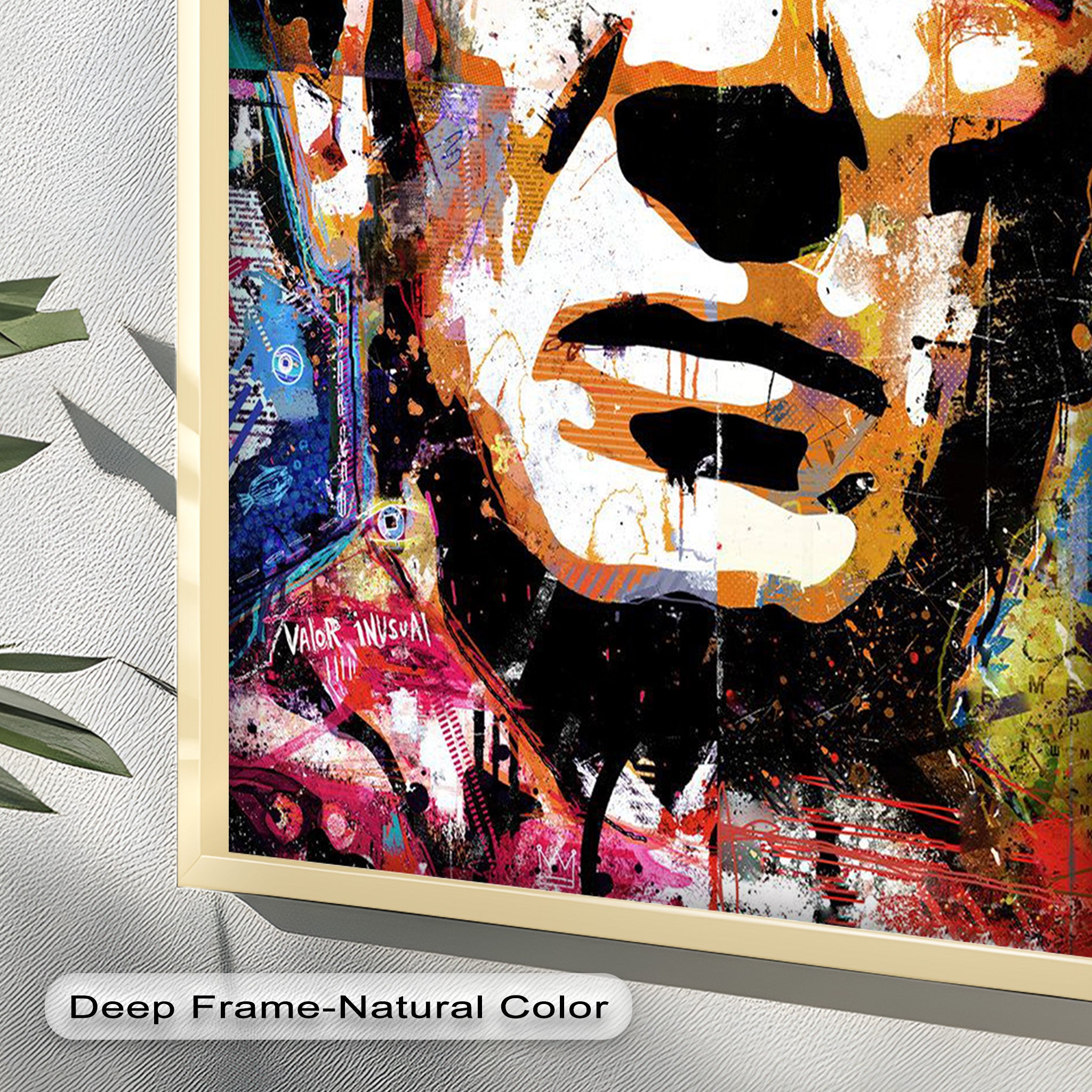 Abstract Urban Face Portrait Wall Art - Modern Pop Art Oil Painting for Living Room, Bedroom & Office Decor