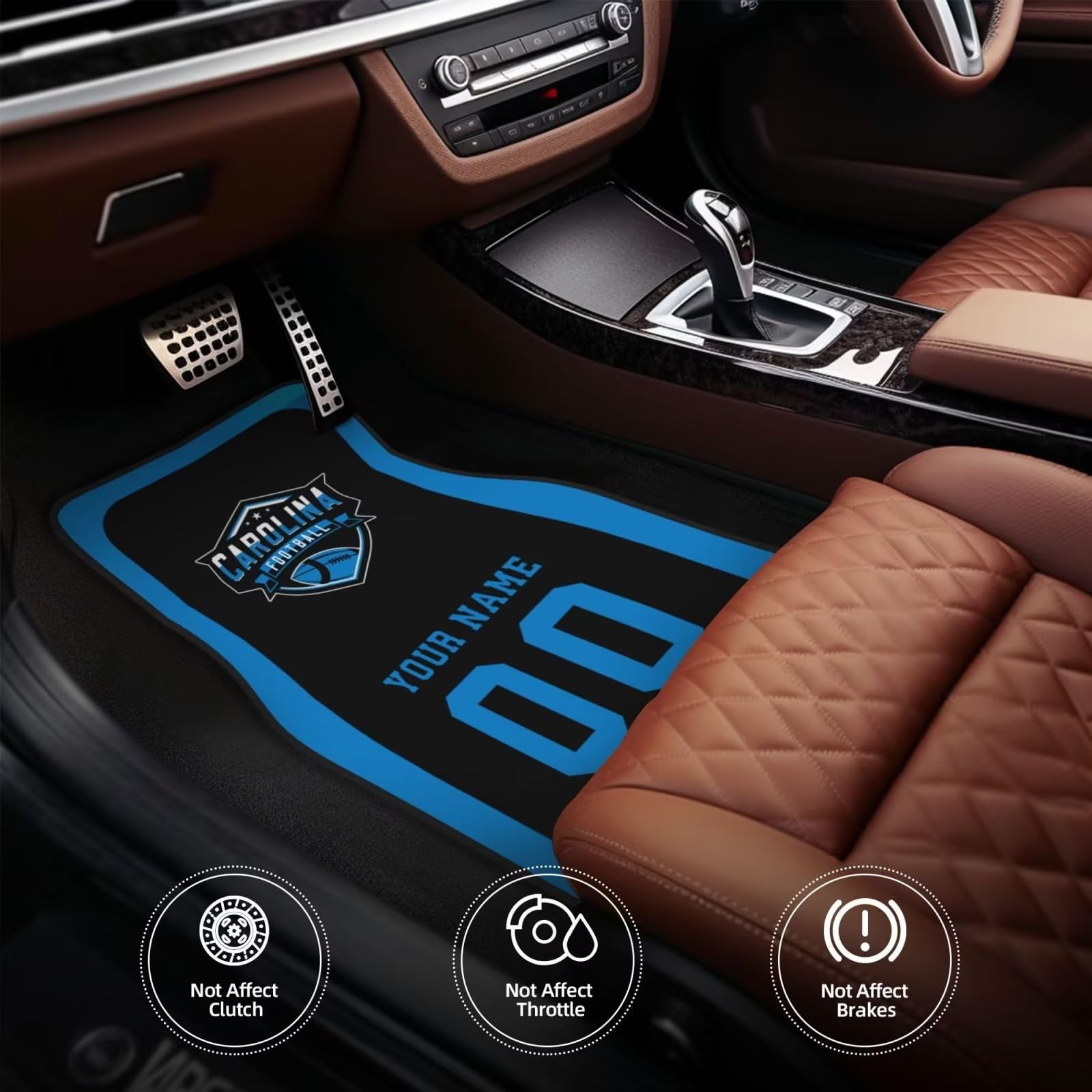 Custom Personalized Car Floor Mats with Name & Number - 4-Piece Set for Most Vehicles | Perfect Car Interior Accessories & Unique Gifts for Car Enthusiasts | Ideal for Daily Commute, Road Trips & Car Shows
