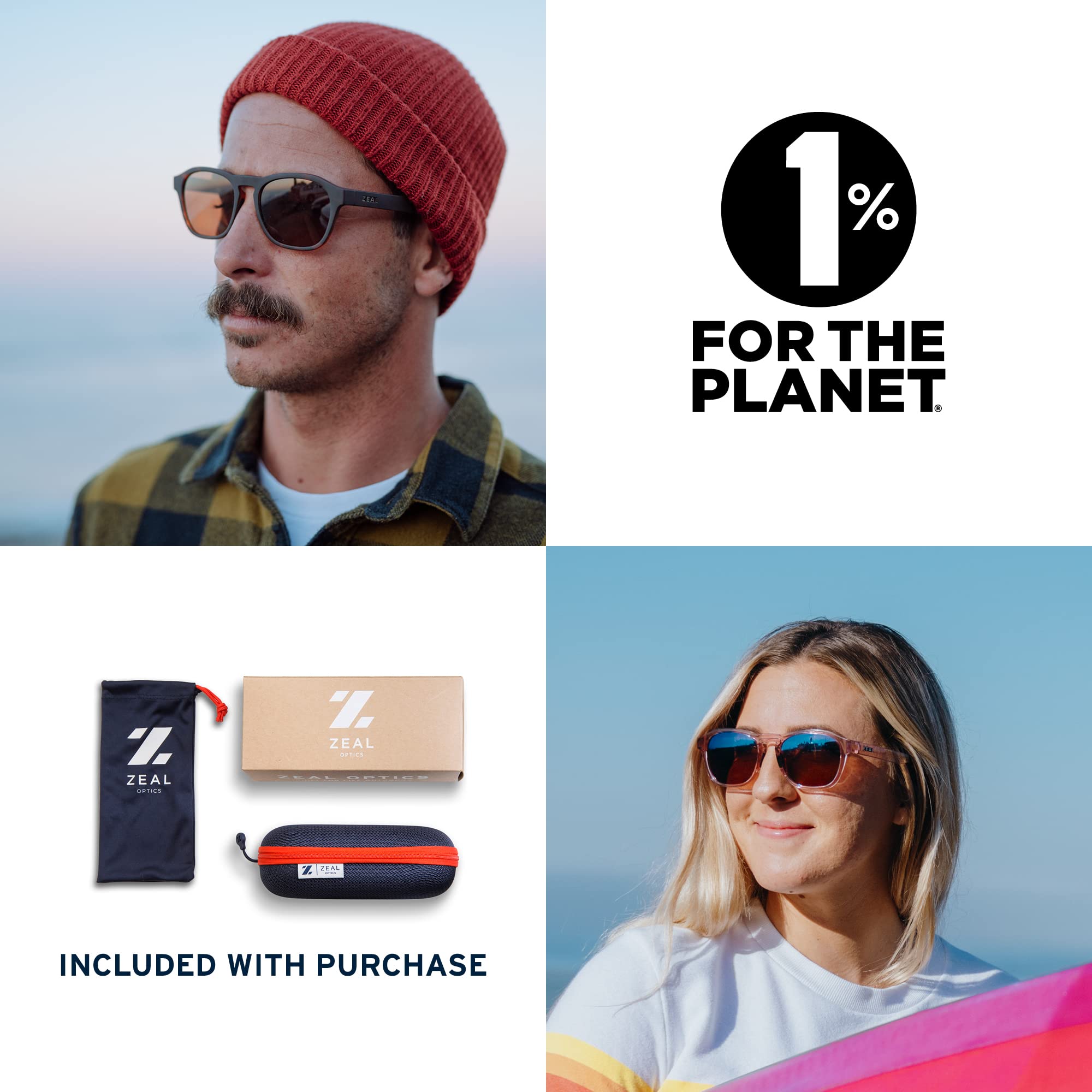 Zeal Optics Dawn Polarized Sunglasses - Eco-Friendly Plant-Based Frame - UV Protection for Outdoor Activities, Hiking, and Beach Adventures