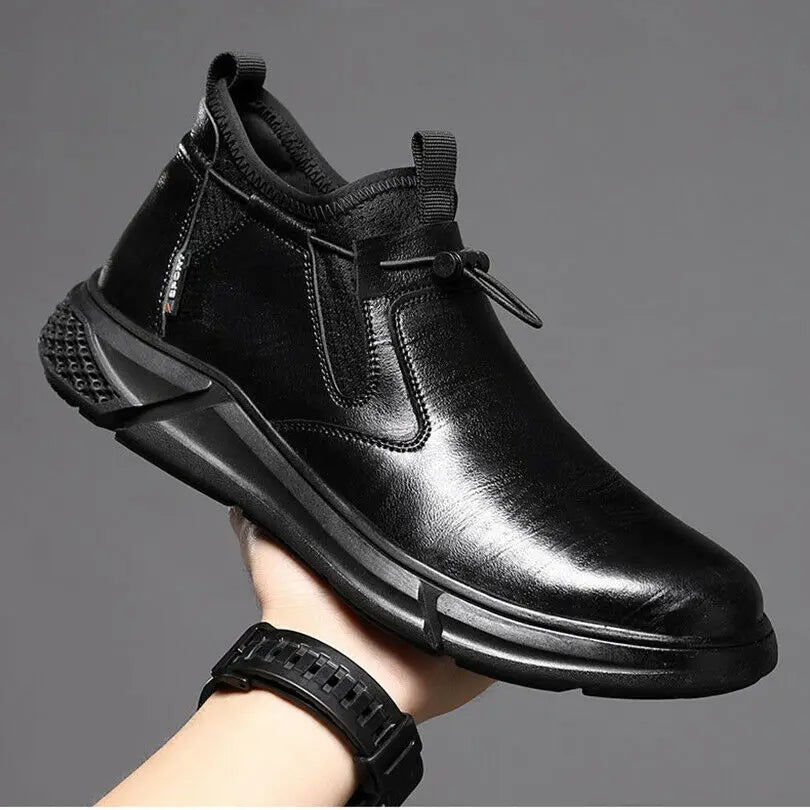 Men's Fashion Leather Safety Work Boots with Steel Toe Caps - Indestructible & Puncture Proof Protective Footwear for Construction, Warehouse & Industrial Work