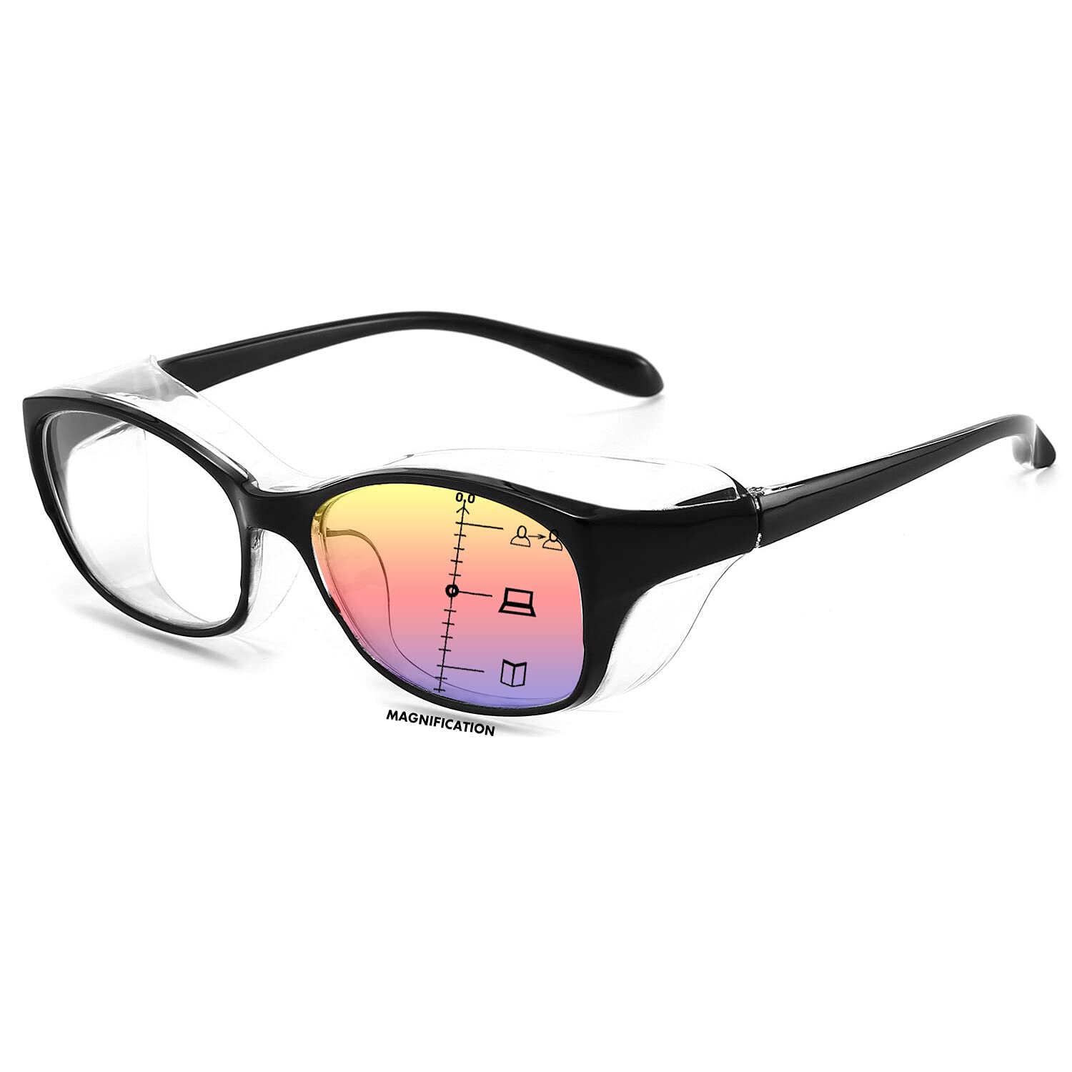 Dollger Safety Reading Glasses with 1.0 1.5 2.0 Magnification - Anti-Fog, Blue Light Blocking, Progressive Multifocal Lenses for Computer Work, DIY Projects & Outdoor Activities