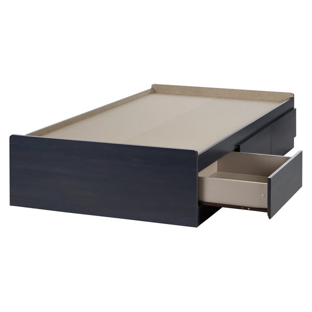 Rosebery Twin Size Kids Platform Bed with 3 Drawers Under Bed - Wood Slat Support, No Box Spring Needed, Navy Blue - Perfect for Small Bedrooms, Kids' Rooms & Space-Saving Storage Solutions