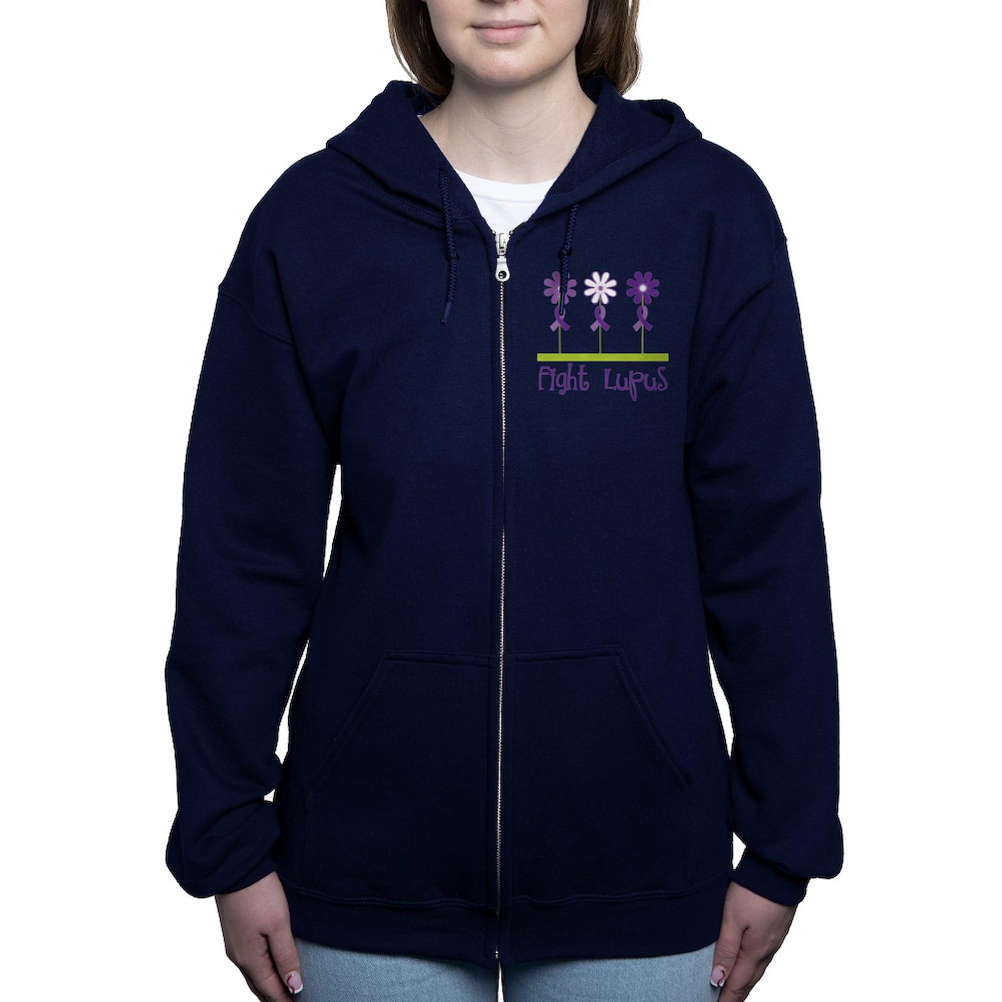 Lupus Awareness Daisy Zip-Up Hoodie for Women - Comfortable & Stylish Sweatshirt for Support, Awareness, and Everyday Wear