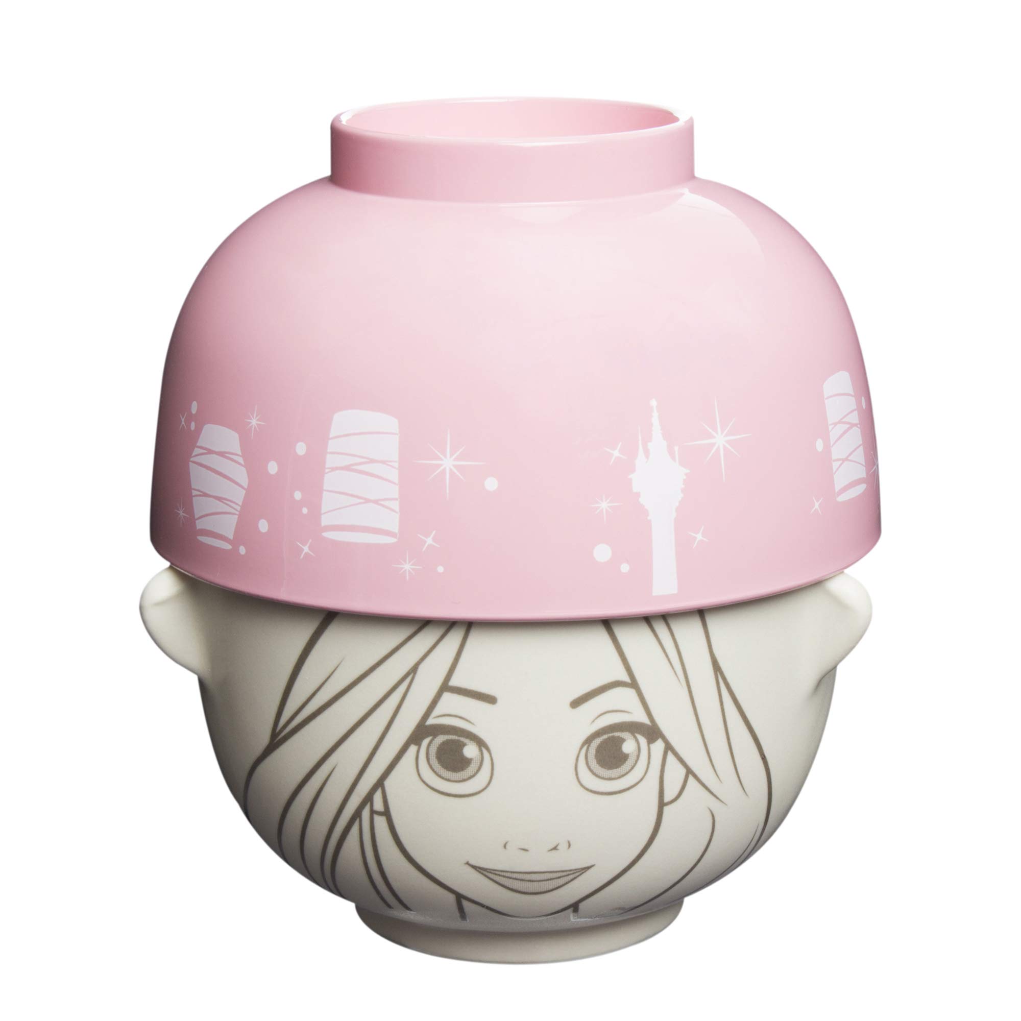 Disney Rapunzel Soup Bowl & Rice Bowl Set - Mini Porcelain Dinnerware for Kids, Tangled Princess Themed - Perfect for Kids' Meals, Birthday Parties & Disney Collections