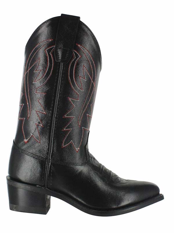Old West 8110 CCY8110 Comfortable Kids Cowboy Boots - Black Western Style Booties for Boys & Girls - Perfect for Rodeo, Halloween Costumes & Western Themed Parties