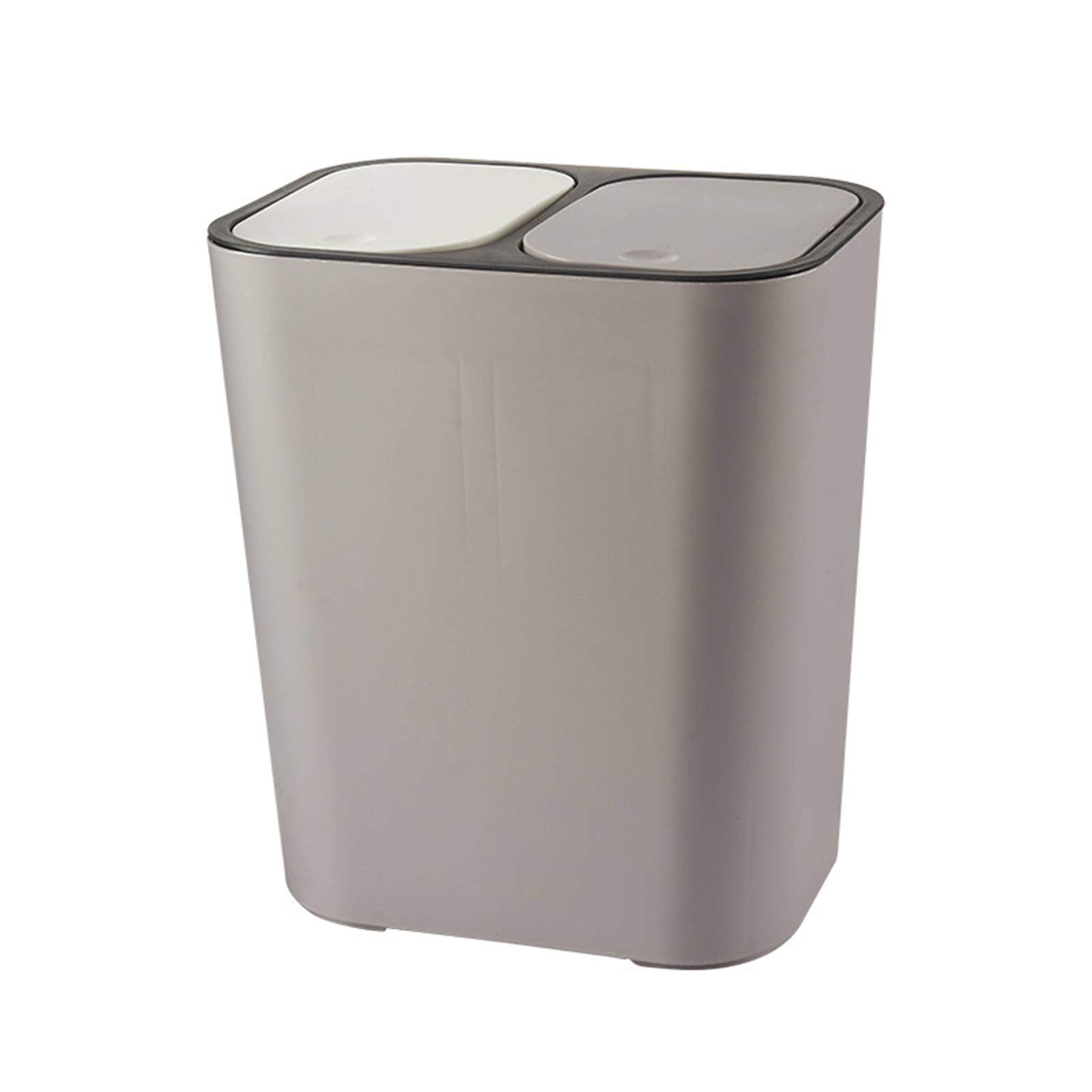 Stainless Steel Kitchen Trash Can with Lid - 13 Gallon Dual Compartment Waste Bin for Dry & Wet Separation - Odor-Proof Recycling Garbage Bin for Home, Bathroom & Office - Perfect for Waste Sorting & Eco-Friendly Living