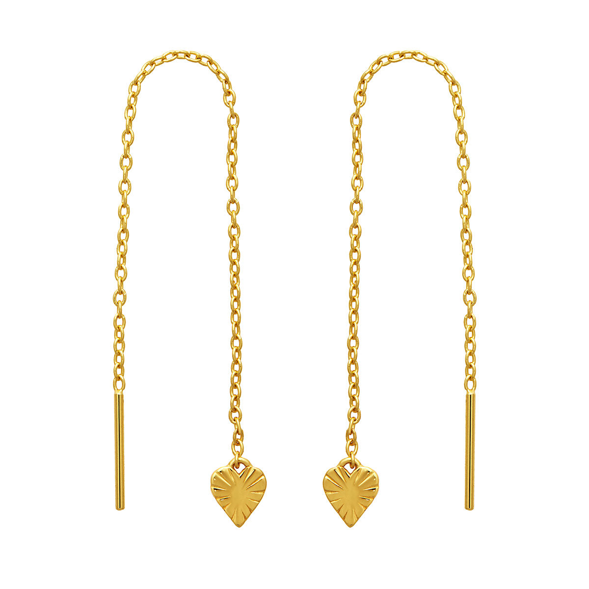 14K Gold Sweetheart Threader Earrings - Dainty & Elegant Jewelry for Women | Perfect for Date Night, Weddings & Special Occasions