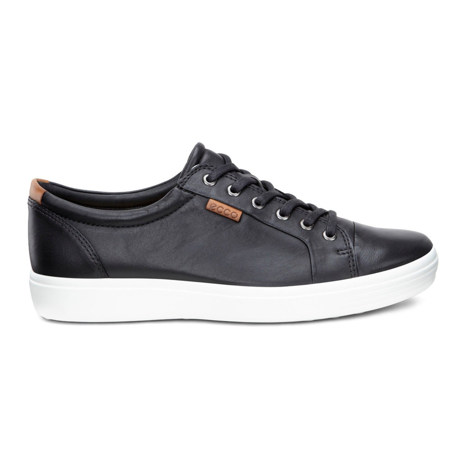 Ecco Men's Soft 7 Droid Sneakers - Black Leather Casual Shoes for Walking & Everyday Comfort | Perfect for Office, Travel & Outdoor Activities