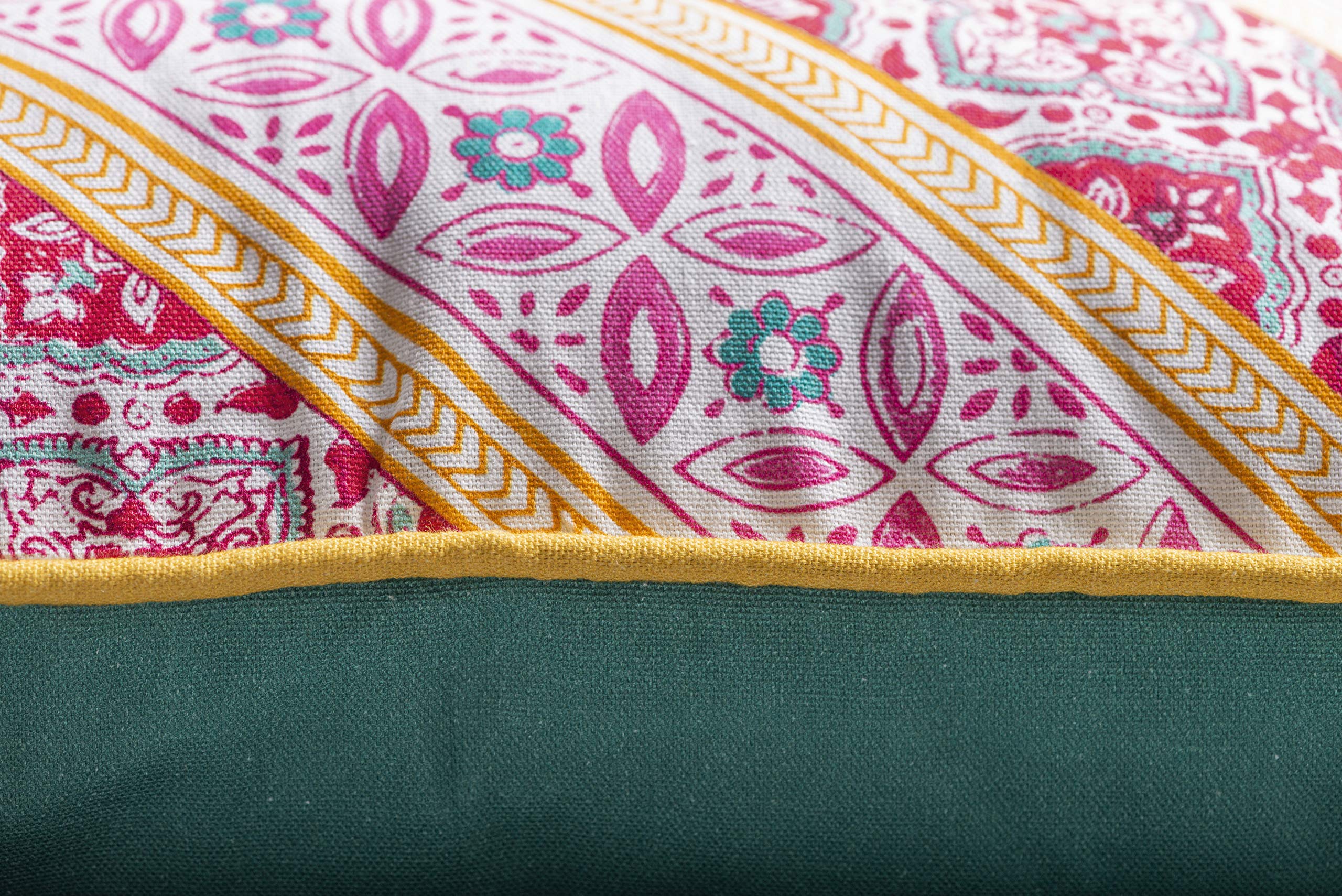 Maison d'Hermine 20x20 Inch Decorative Pillow Covers - 100% Cotton Square Throw Pillow Covers with Hidden Zipper for Sofa, Couch, Bed & Home Decor | Easter Home Accents & Seasonal Decor (Katmandou - Samba Pattern)