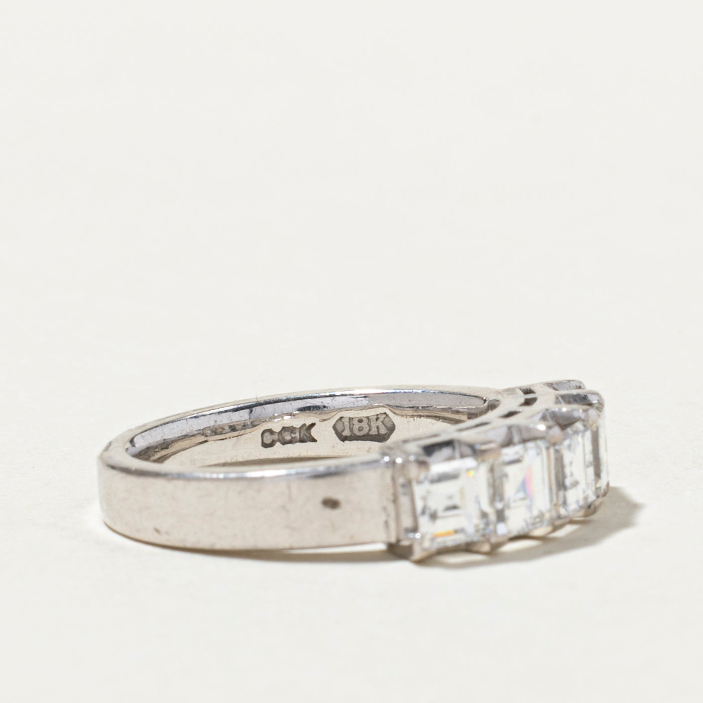 1.17ctw Five Stone Square Cut Diamond Ring for Women - Size 4 | Elegant Wedding Band, Anniversary Gift & Everyday Luxury Jewelry