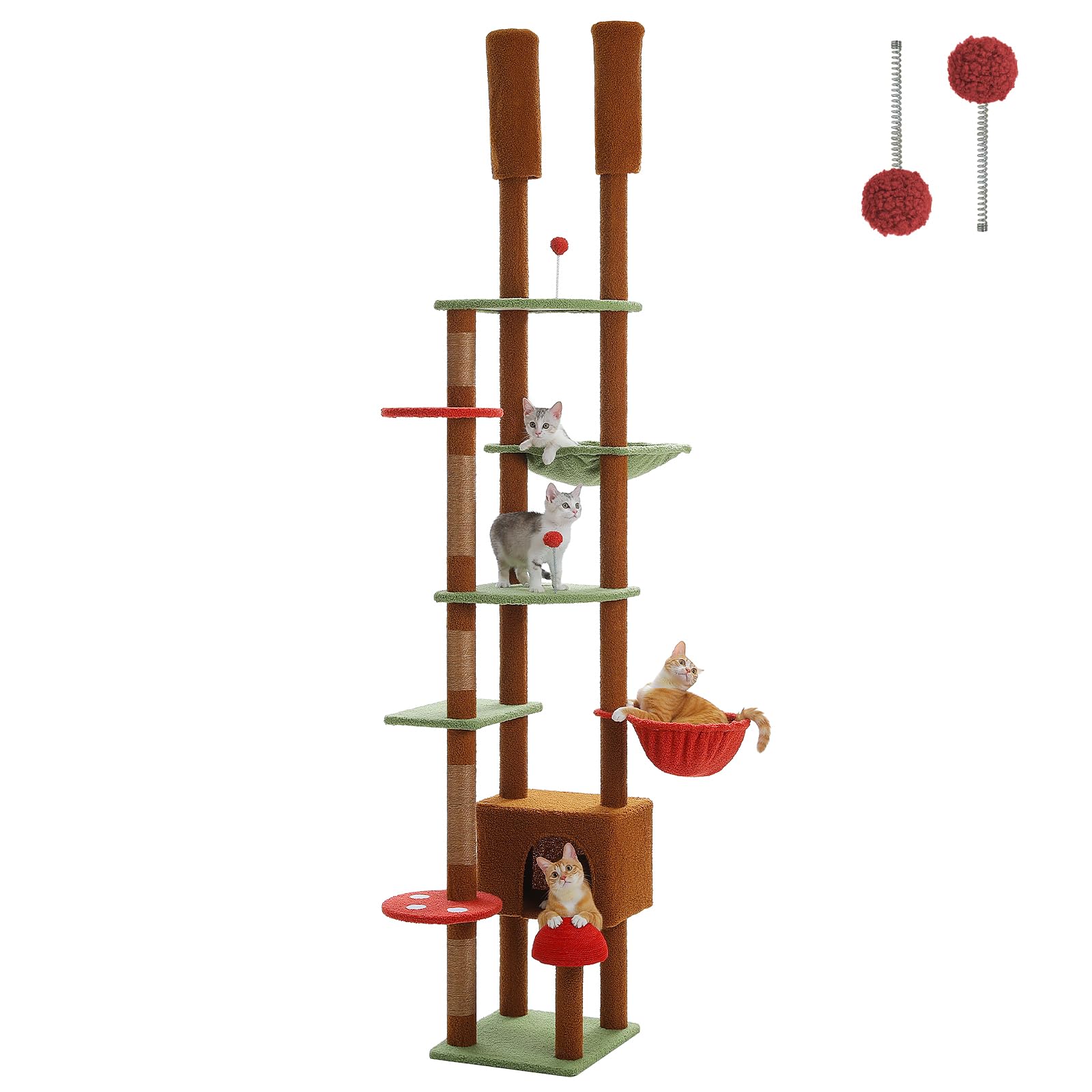 PEQULTI Adjustable Floor to Ceiling Cat Tree Tower (90.5