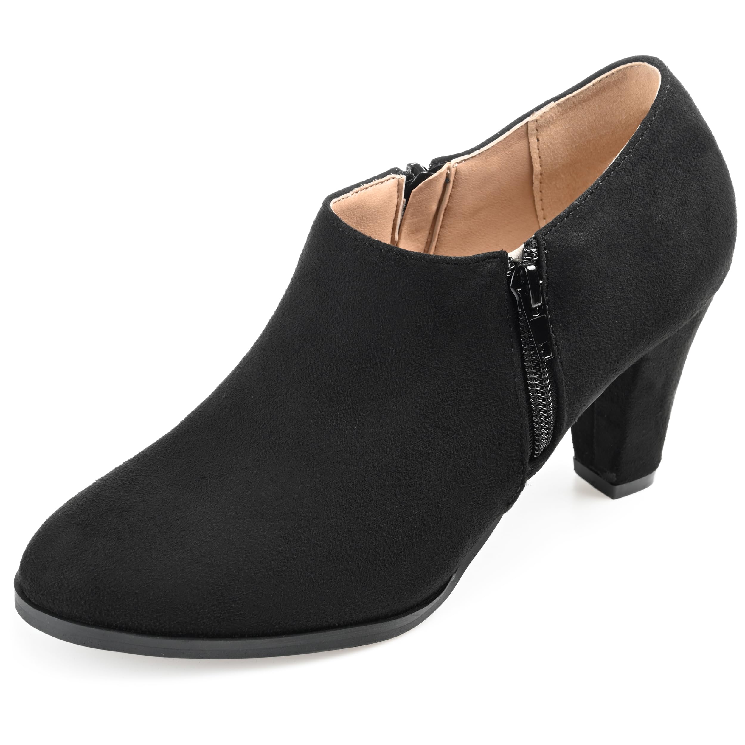 Journee Women's Comfort Sanzi Booties - Stylish Ankle Boots for Fall & Winter | Casual & Dressy Outfits | Perfect for Work, Date Night & Everyday Wear