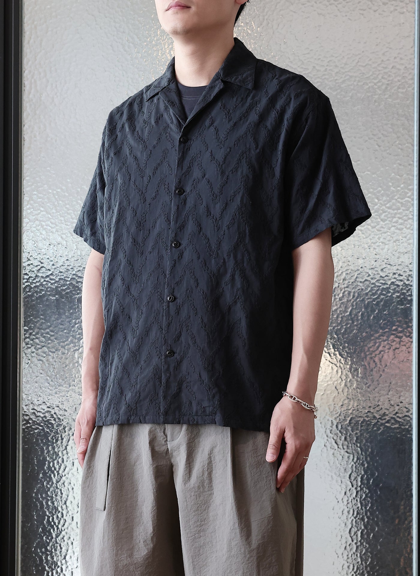 Stylish Cotton Embroidered Open Collar Shirt for Men - Breathable Summer Casual Wear for Office & Outdoor Activities