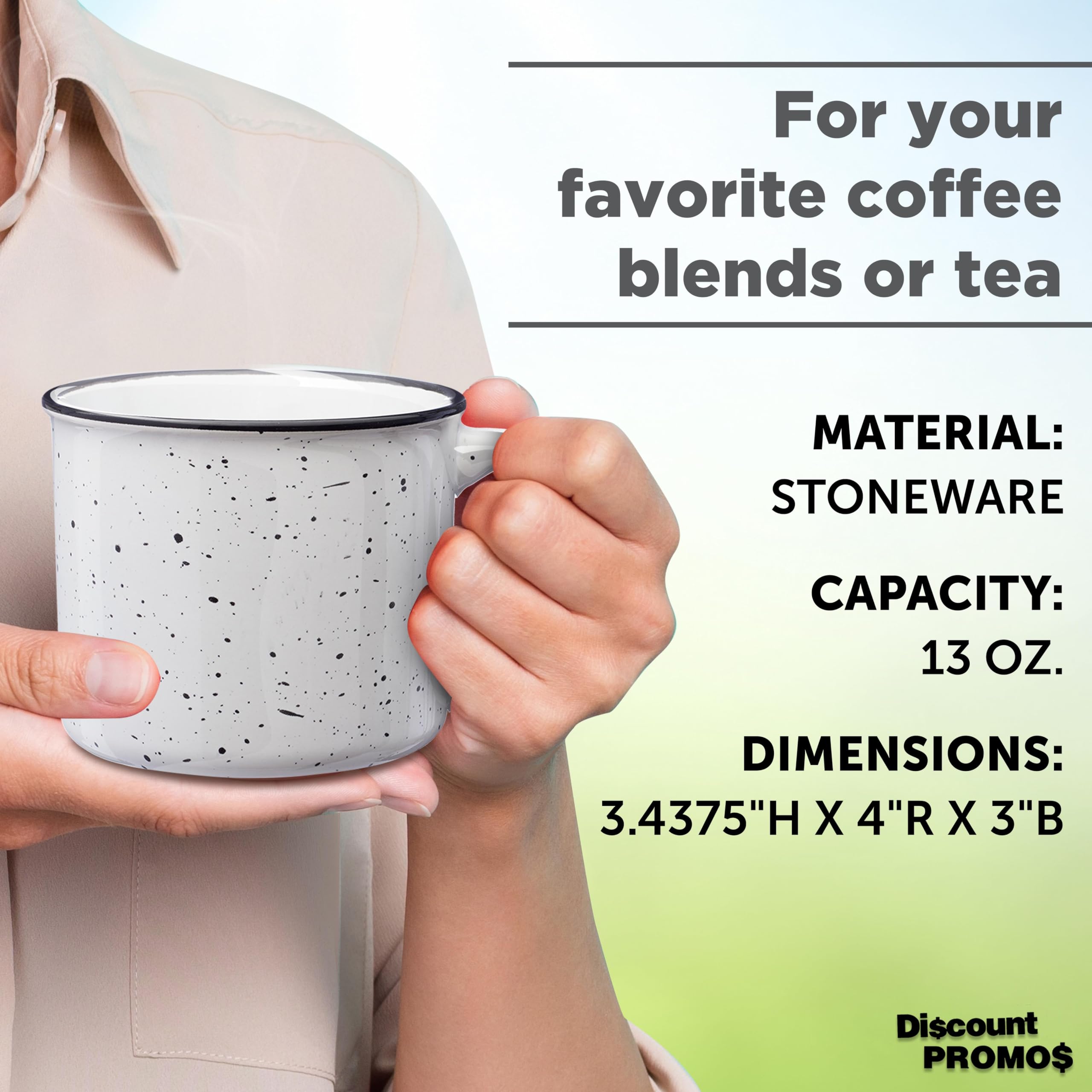 Premium Ceramic Campfire Coffee Mugs 13 oz (Set of 10) - Bulk Pack for Tea, Espresso, Cappuccino & Hot Chocolate - Durable White Porcelain Mugs - Perfect for Camping, Picnics, BBQs & Outdoor Adventures
