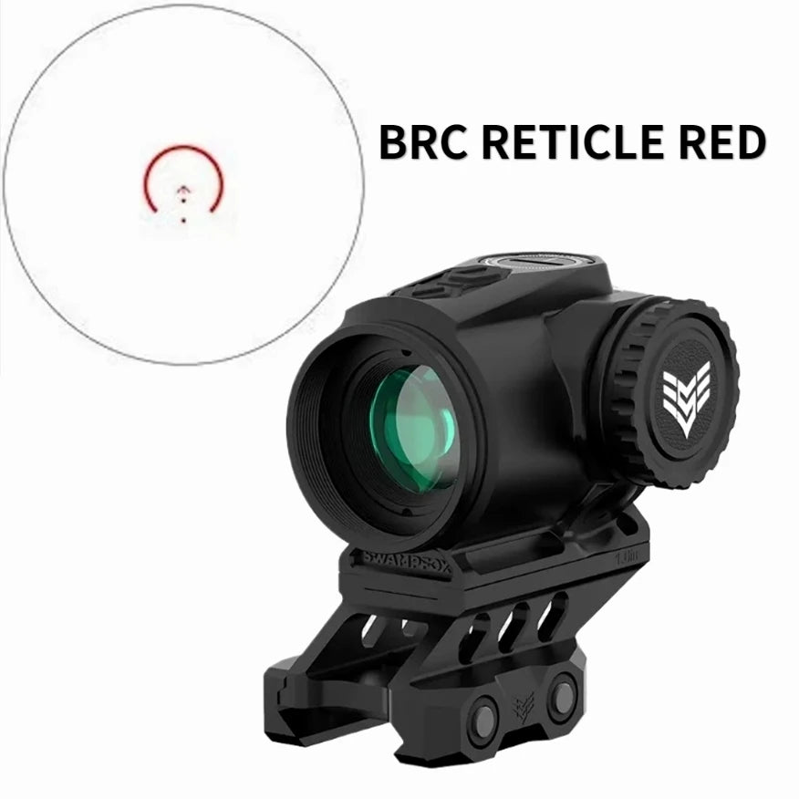 Swampfox Raider 1x20 Prism Red Dot Sight - BRC/6 MOA Dot Reticle, T2 Footprint, 20mm Picatinny Mount with Shake Wake Technology | Rifle Scope for AR-15, Shotgun & Tactical Firearms | Hunting, Home Defense & Competitive Shooting