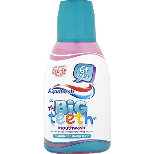 Aquafresh My Big Teeth Kids Mouthwash - Fruity Flavor for Children 6+ Years (300ml) | Gentle Fluoride Mouth Rinse for Healthy Teeth & Fresh Breath | Perfect for School, Bedtime & Travel