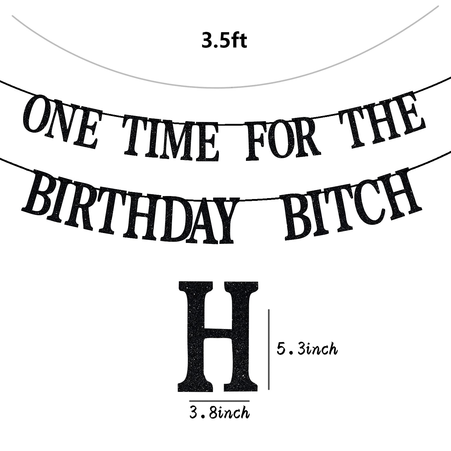 Funny Birthday Banner for Adults - Happy Birthday Bunting Backdrop Sign - Black Party Decorations for Anniversary Celebrations & Adult Birthday Parties - Perfect for Home Decor, Office Parties & Milestone Celebrations