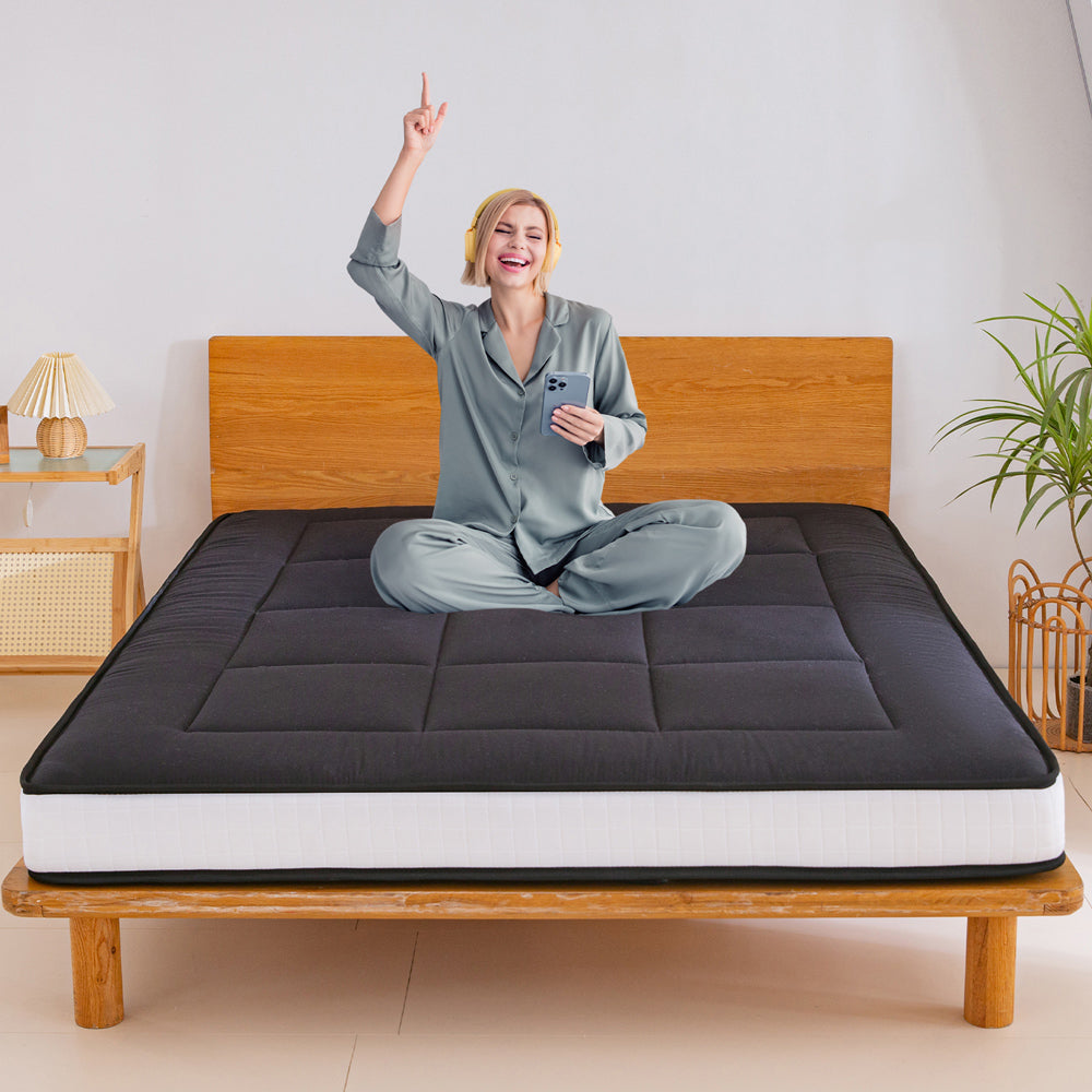 CloudCozy Elite 6-Inch Futon Mattress - Black Memory Foam Sofa Bed Mattress for Small Spaces, Guest Rooms & Dorm Rooms | Comfortable & Supportive Sleeper Solution