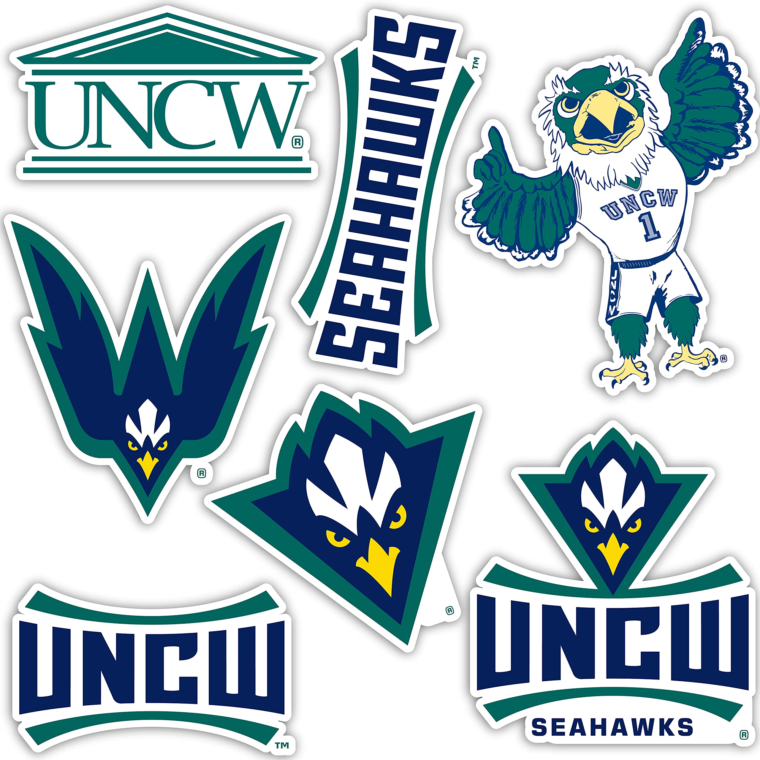 UNCW Seahawks Vinyl Decals - Desert Cactus Design Stickers for Laptop, Water Bottle, Car & Scrapbooking | University of North Carolina Wilmington UNCW Fan Gear for Students & Alumni