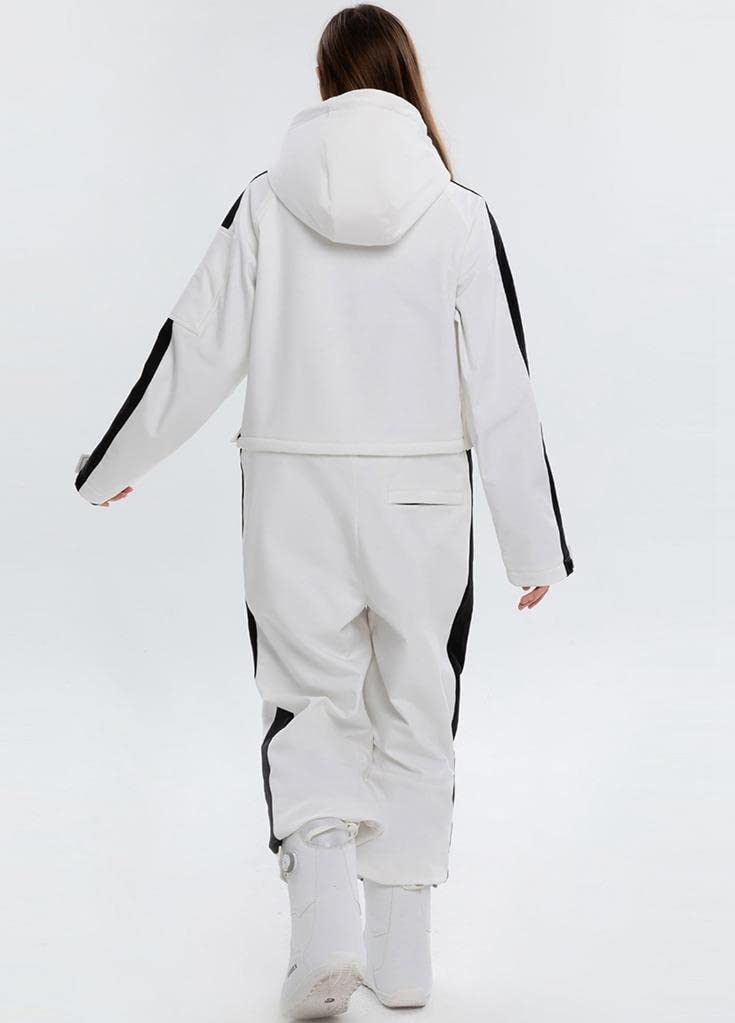 ALSOGO Women's Waterproof Insulated Ski Suit - Winter Snowsuit Jumpsuit with Detachable Belt for Skiing, Snowboarding & Outdoor Activities | Warm Snowwear for Cold Weather Adventures