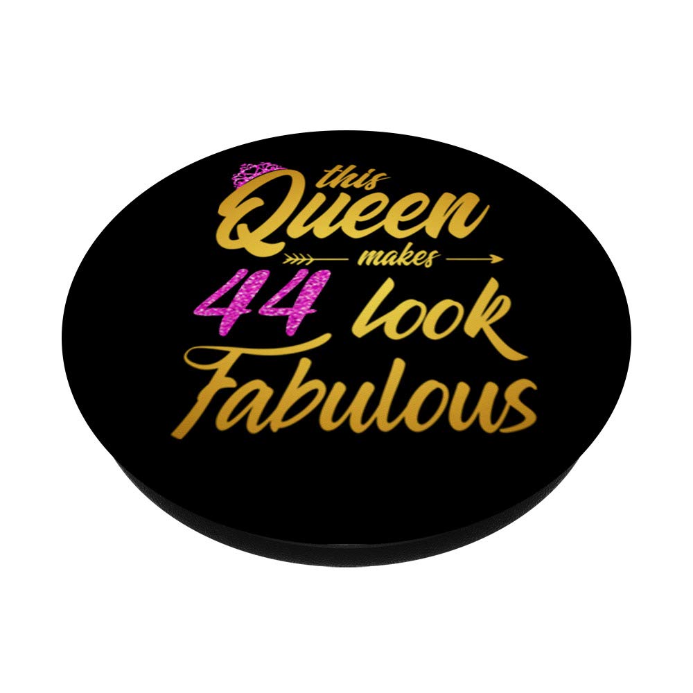 44th Birthday Queen PopSockets Swappable PopGrip - Elegant Phone Grip & Stand for Women | Perfect Gift for 44th Birthday Celebrations, Parties & Special Occasions