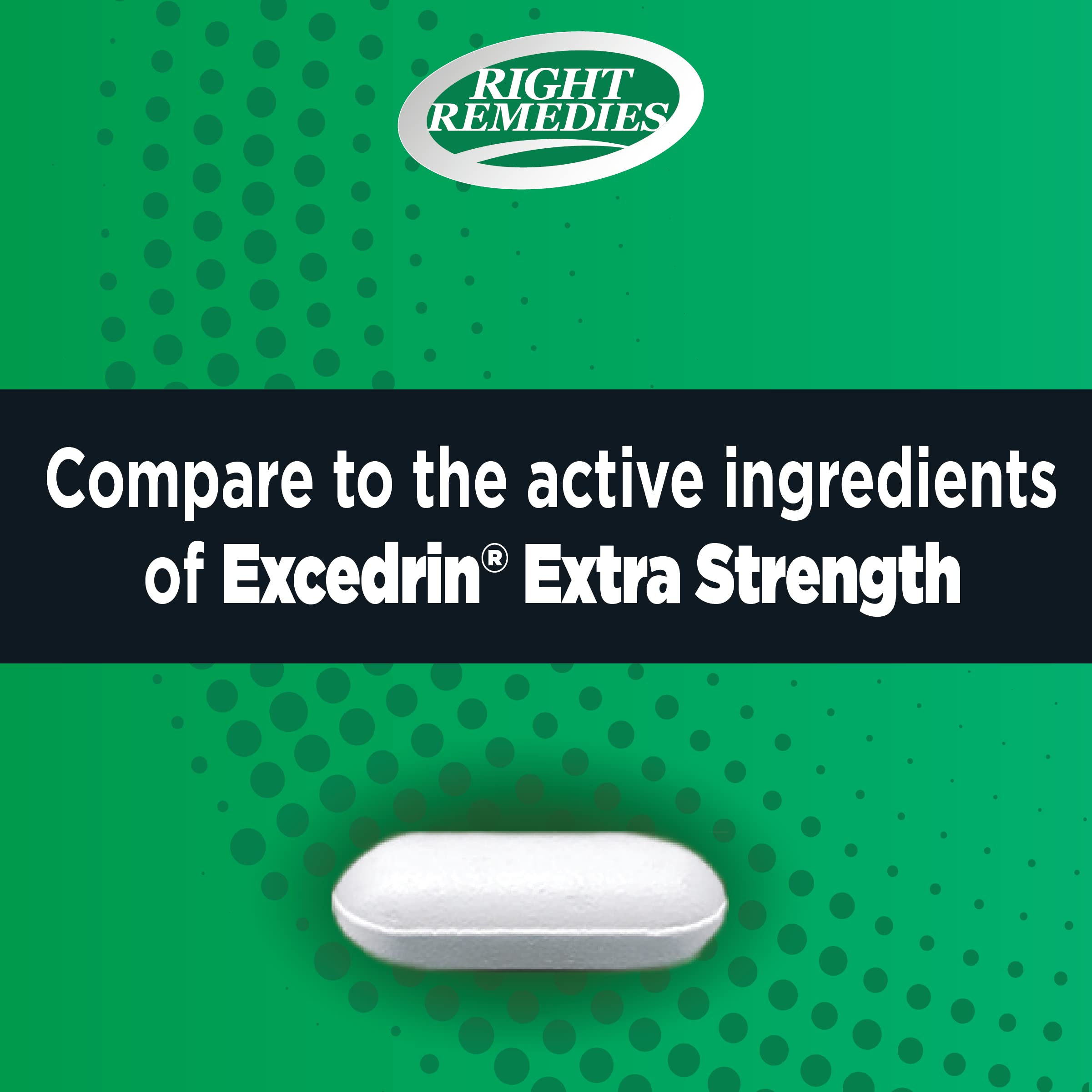 Right Remedies Extra Strength Headache Relief Caplets with Acetaminophen, Aspirin & Caffeine - 300 Count Value Pack for Migraine, Muscle Aches, Back Pain & Body Pain Relief - Fast-Acting Pain Reliever for Work, Travel & Daily Discomfort