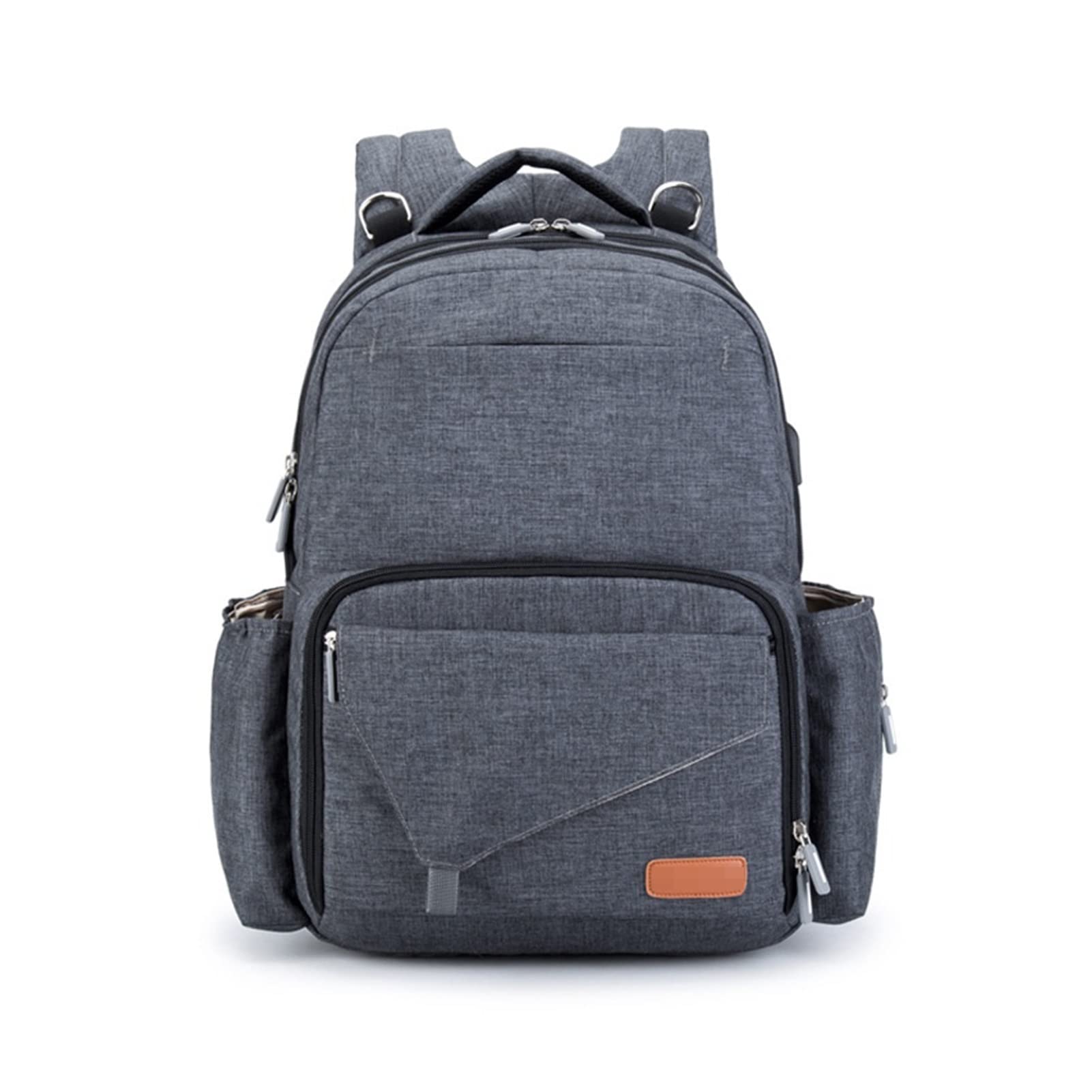 HUACHEN-LS Large Capacity Baby Diaper Backpack - Fashion Maternity Nappy Bag with Insulated Pockets, Waterproof & Multi-Functional for Nursing, Travel, Daycare (Dark Grey) - Perfect for New Moms, Hospital Visits & On-the-Go Diaper Changes