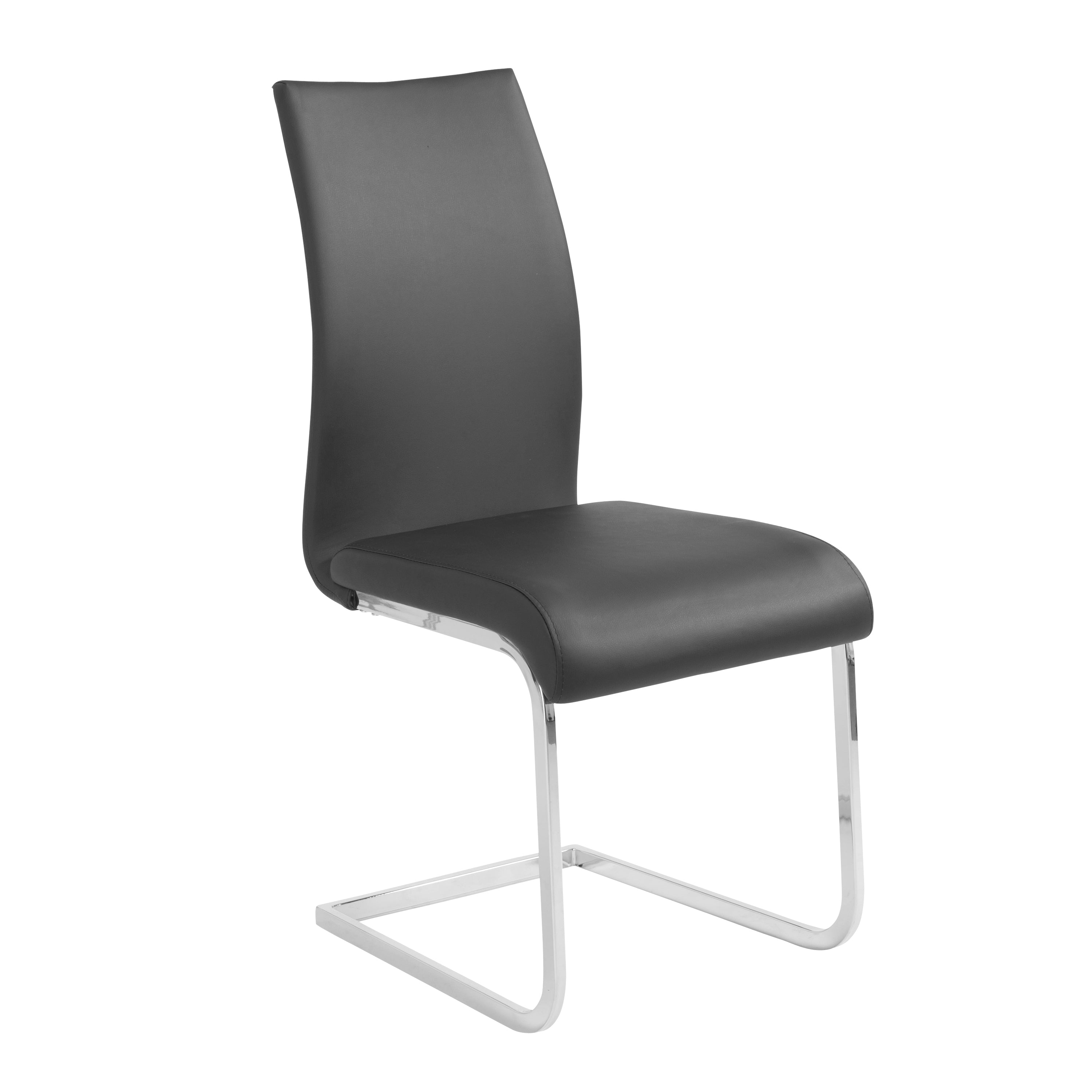 Premium Epifania Dining Leather Chairs Set of 4 - Modern Chrome Legs & Genuine Leather Seating for Elegant Dining Room, Kitchen, or Office Conference Table - Euro Style Contemporary Furniture