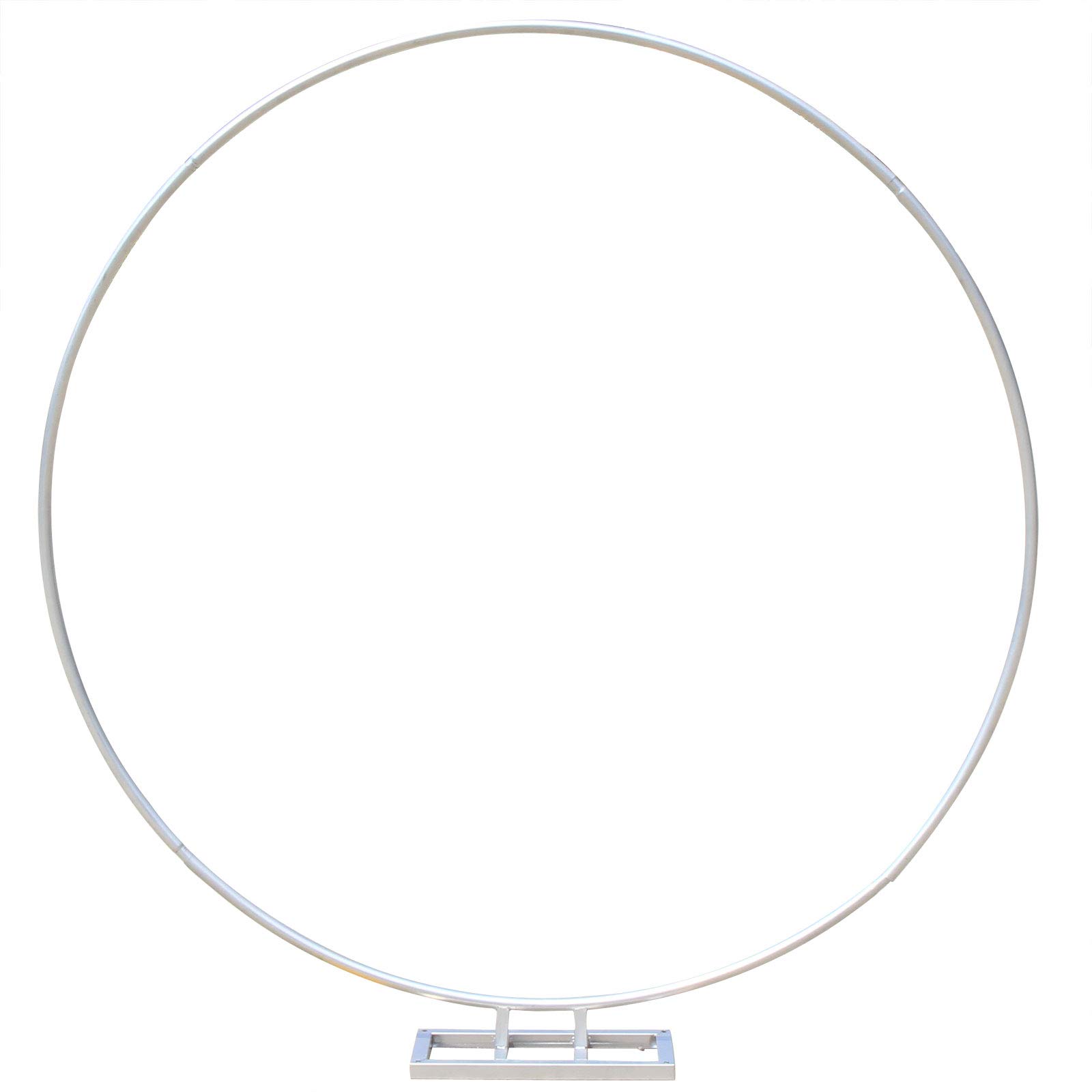 TBVECHI 6.56FT Silver Metal Round Wedding Arch Backdrop - 2.0M Balloon Arch Ring Frame for Garden Decor, Romantic Background, Flower Plant Stand, Iron Circle Decoration | Perfect for Outdoor Weddings, Birthday Parties & Photo Shoot Props