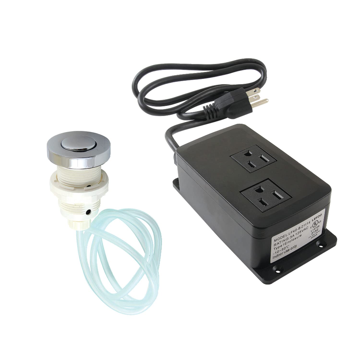 Kingston Brass KAMDK311 Gourmetier Dual Outlet Garbage Disposal Air Switch Kit - Polished Chrome Finish for Kitchen Sink Waste Disposal System | Perfect for Modern Home & Restaurant Use