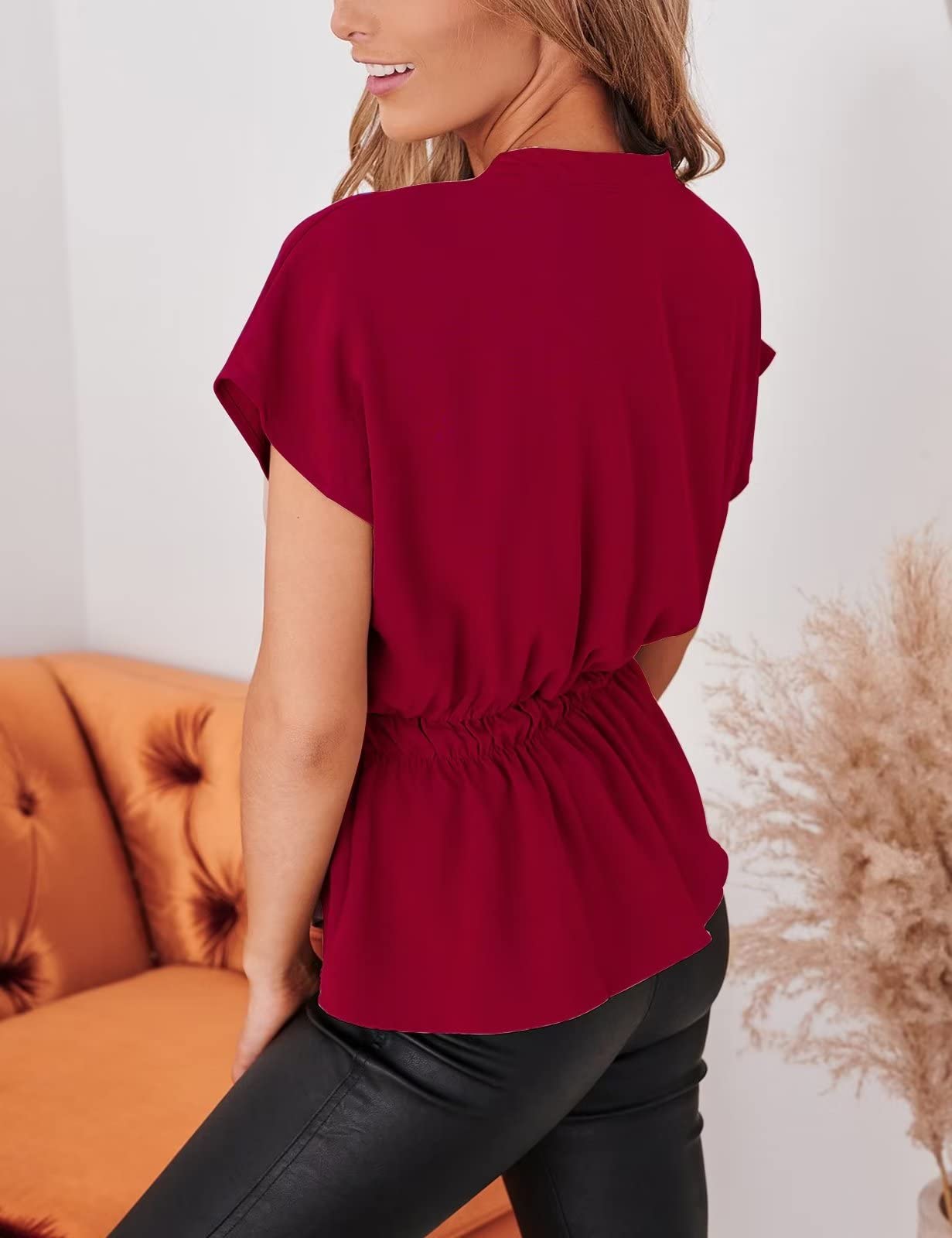 Women's Casual Peplum Button Down Blouse - Chiffon Summer Tops for Work & Dressy Occasions | Office Wear, Date Night & Business Meetings
