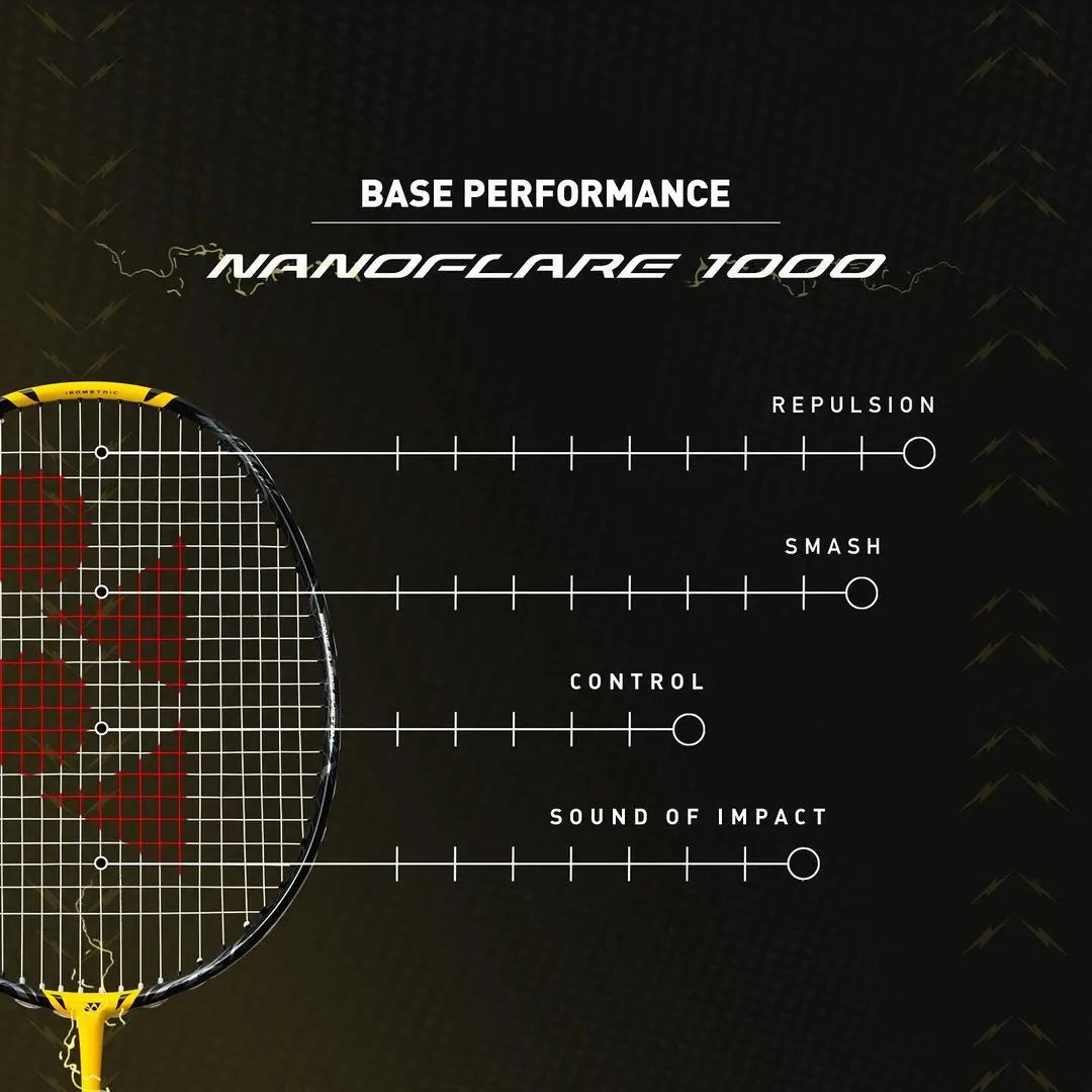 Yonex Nanoflare 1000 Game Badminton Racket - Pre Strung with Lightning Yellow Color | Professional Tournament Grade Shuttlecock Equipment for Competitive Players | Perfect for Singles & Doubles Matches