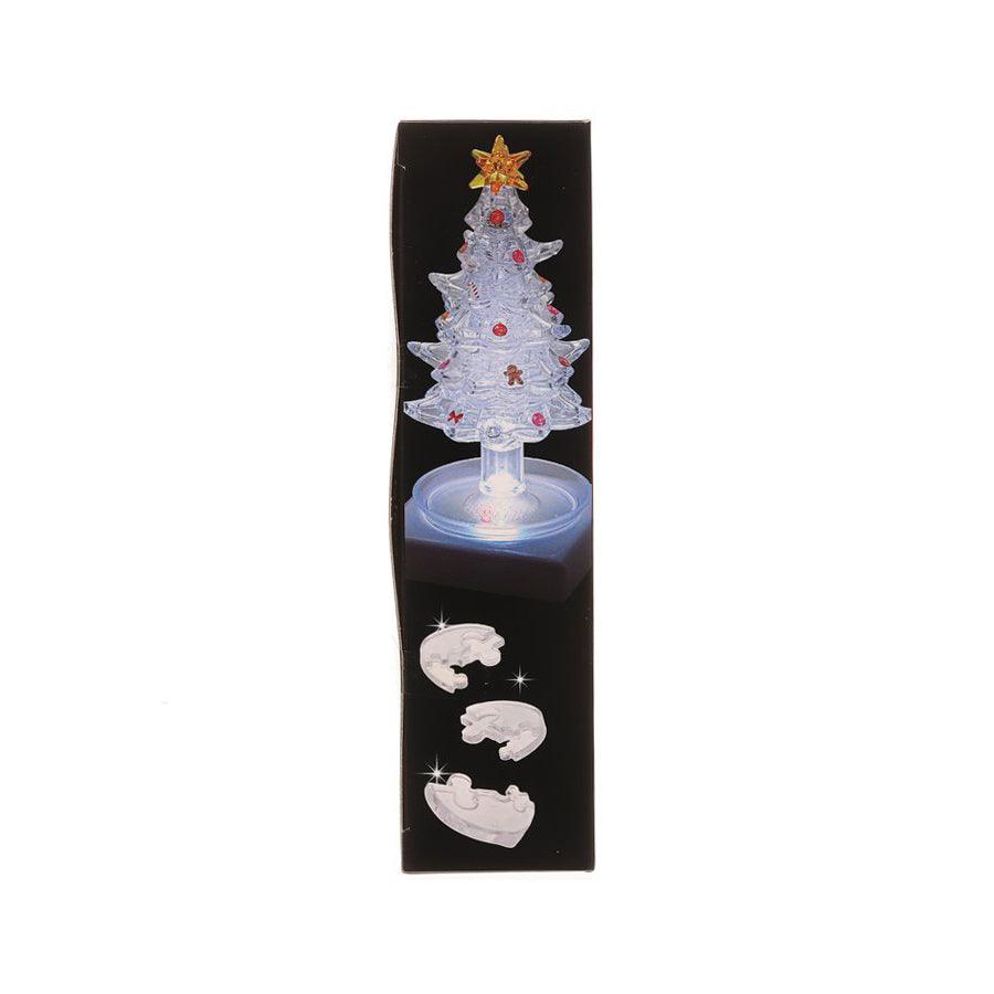 3D Crystal Puzzle Christmas Tree with LED Lights - Fun Holiday Brain Teaser & Decoration for Home, Office, or Gift