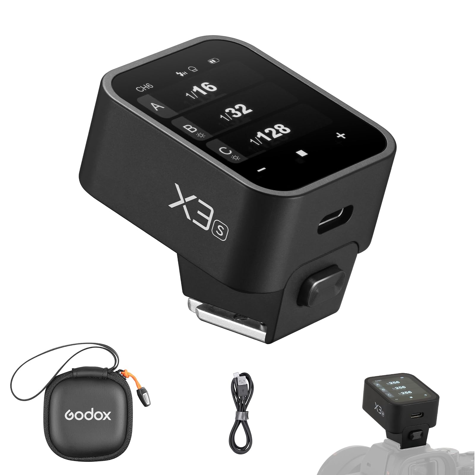 Godox X3S TTL Wireless Flash Trigger for Sony Cameras - OLED Touchscreen Transmitter with Built-in Lithium Battery & Quick Charge (Upgrade of X2T-S/Xpro-S/XProII-S) - Perfect for Wedding, Portrait & Studio Photography