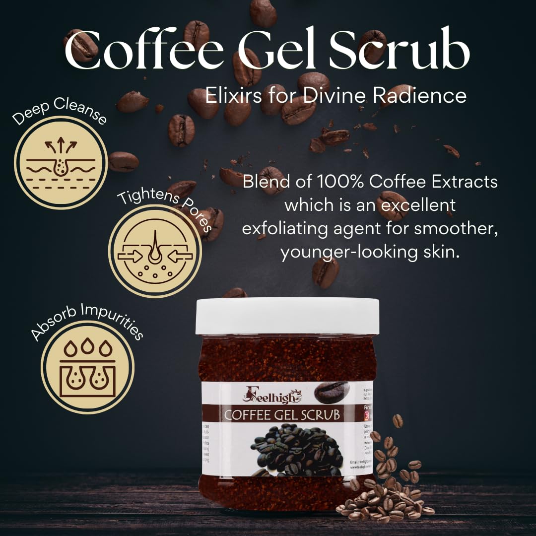 FeelHigh Aloe Vera & Coffee Gel Face & Body Scrub Mask Set - Exfoliating & Hydrating Skincare for Smooth, Glowing Skin - Perfect for Spa Day & At-Home Self-Care Routine (2-Piece Set)