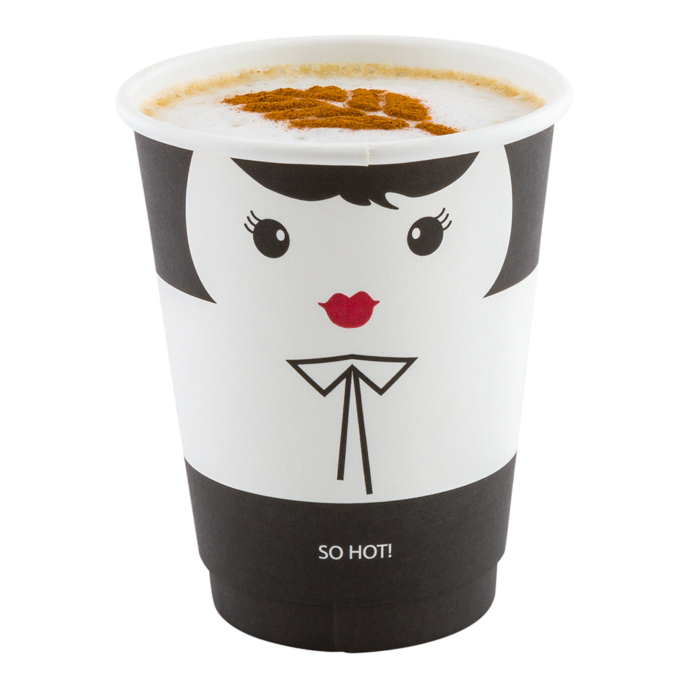 12 oz Double Wall Insulated Paper Coffee Cups - 25 Count Box (3.5