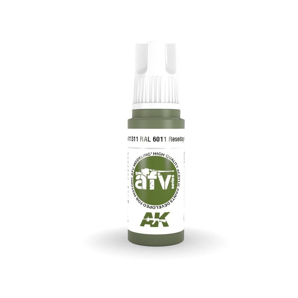 AK Interactive AK11311 AFV Series RAL 6011 Resedagrun Acrylic Paint - 17ml Bottle - 3rd Generation Formula - Perfect for Military Model Kits & Miniature Painting