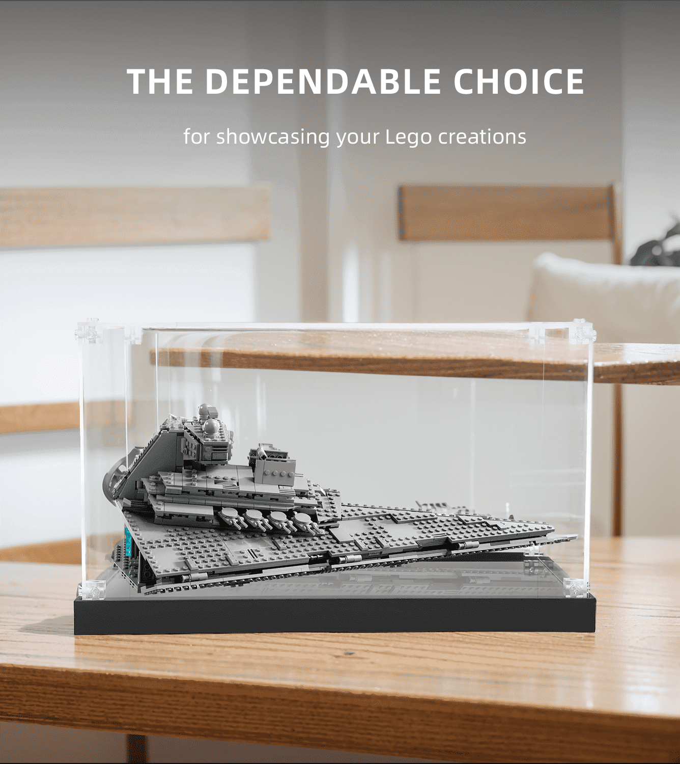 LEGO Star Wars Imperial Star Destroyer 75394 Display Case - Premium Acrylic Showcase for Model Protection & Display | Perfect for Home Decor, Office Collection, and Gift for Star Wars Fans