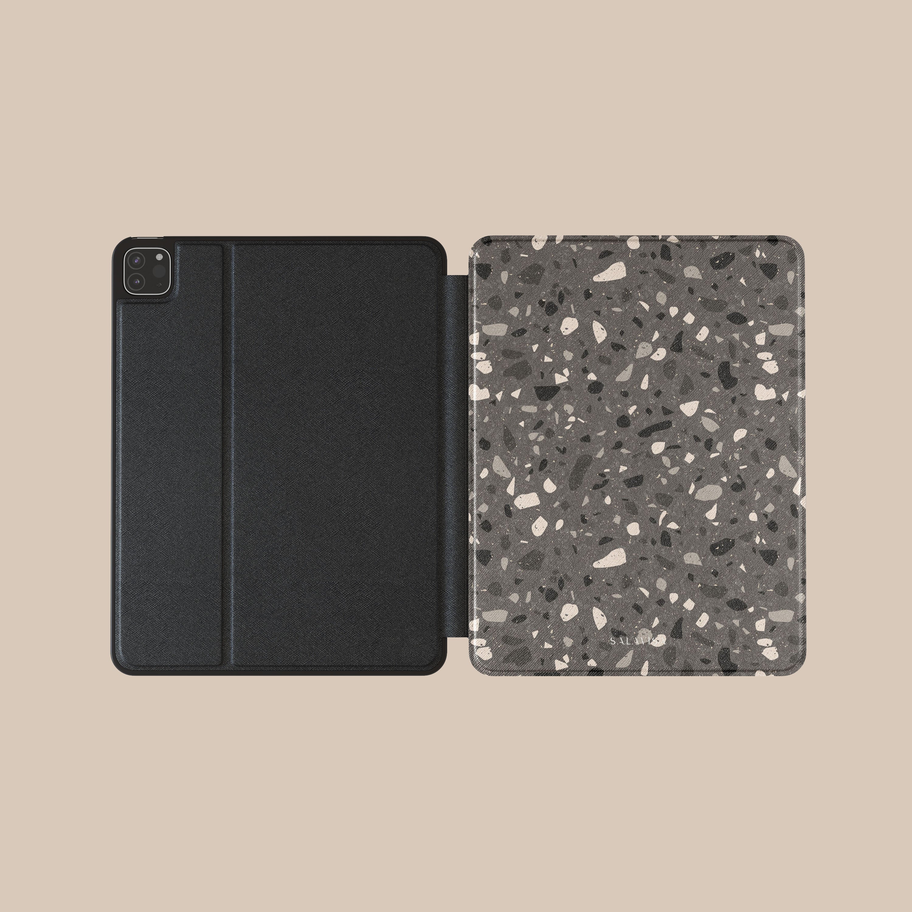 Stylish Brown Terrazzo Pattern iPad Case - Durable Protective Cover for iPad Pro/Air/Mini - Perfect for Work, Travel & Home Use