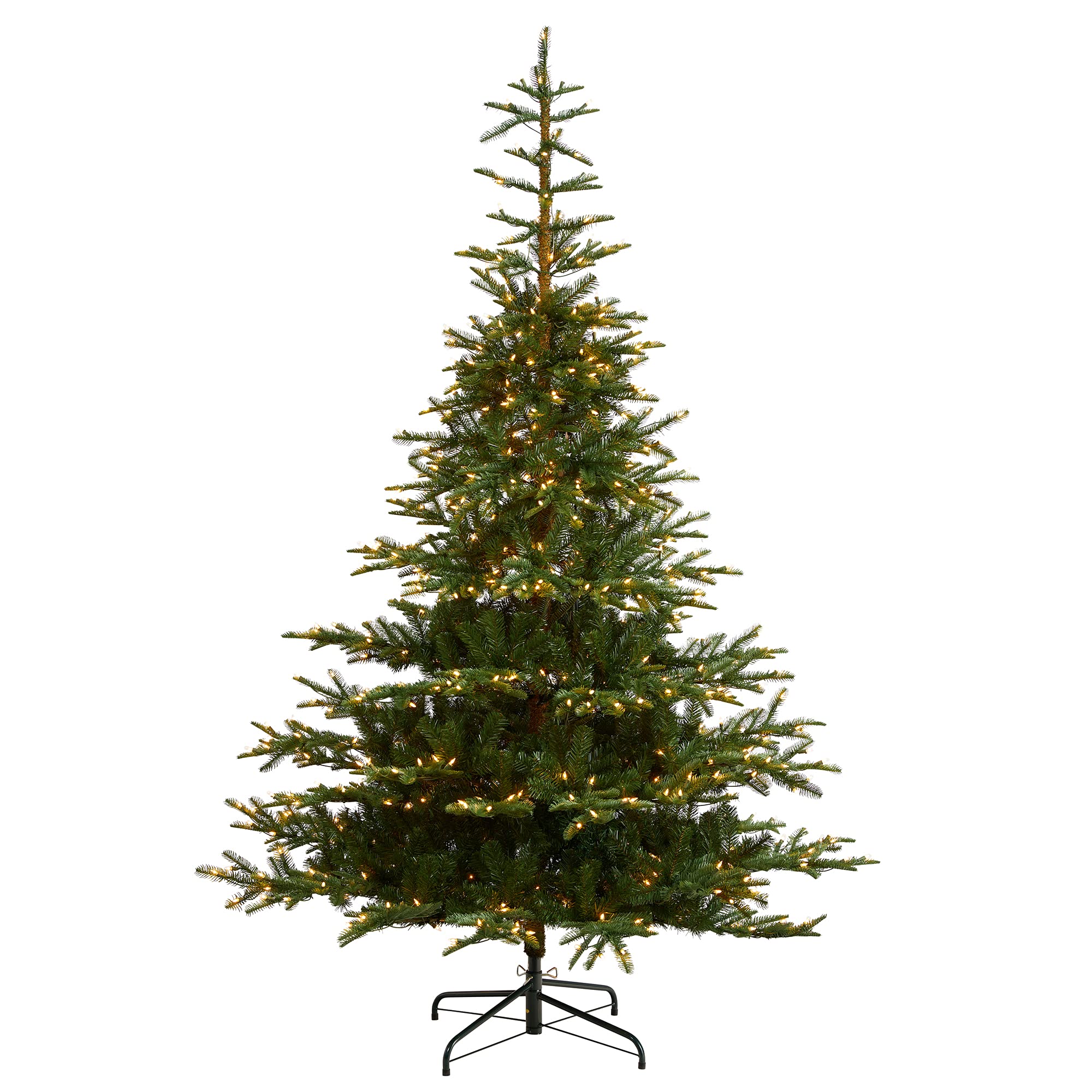 Nearly Natural 8ft Pre-Lit Artificial Christmas Tree - 650 Clear LED Lights & 1561 Bendable Branches | Realistic Washington Spruce Design for Holiday Home Decor, Office & Party Decoration